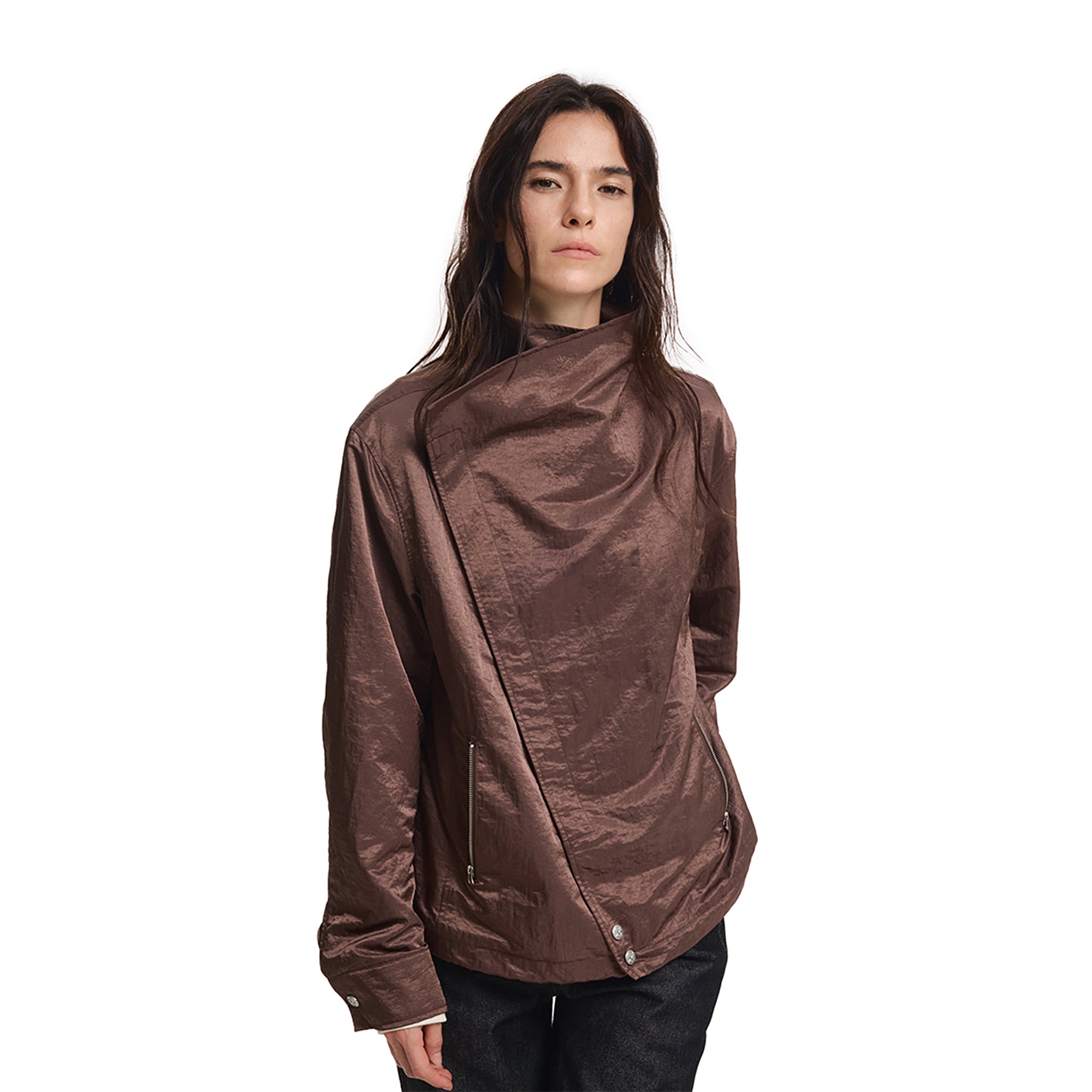 KREATE Asymmetric Convertible Stand Collar Jacket