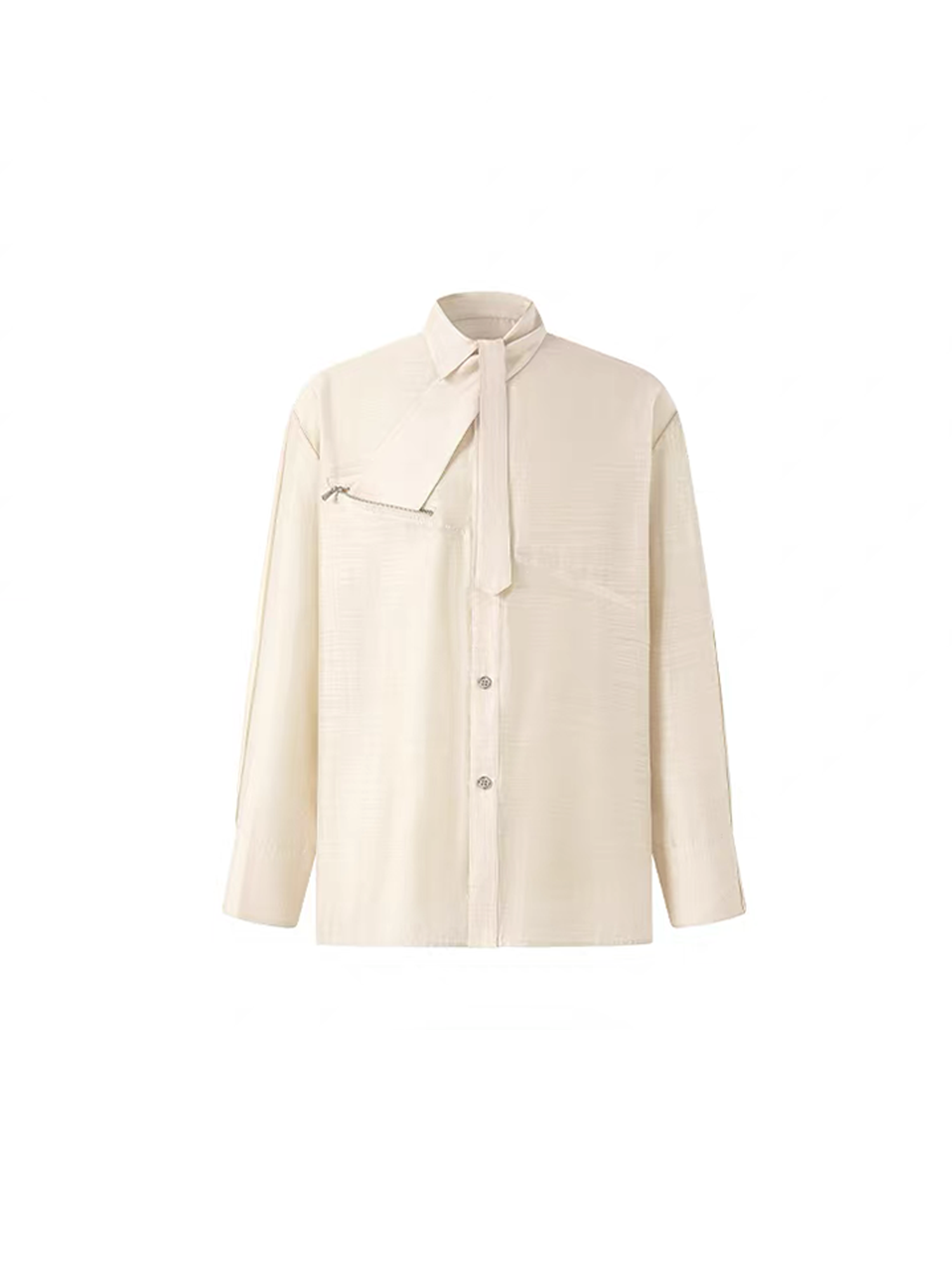 TIWILLTANG Structured Zip-Tie Tencel Shirt
