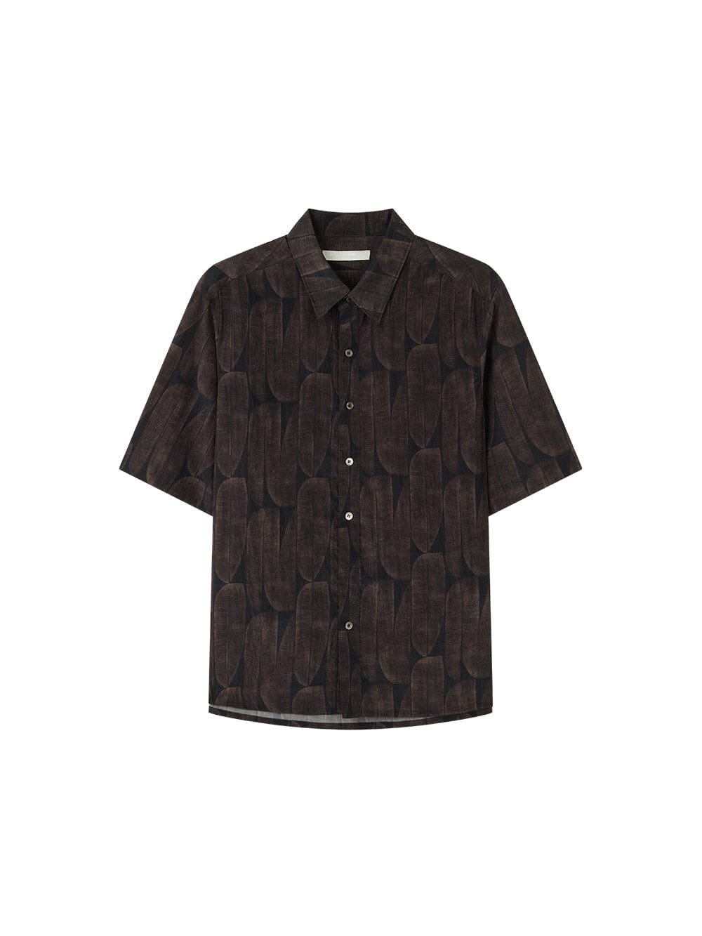 OPICLOTH Retro Textured Leaf Full-Print Half Shirt, premium urban and streetwear designers apparel on PROJECTISR.com, OPICLOTH