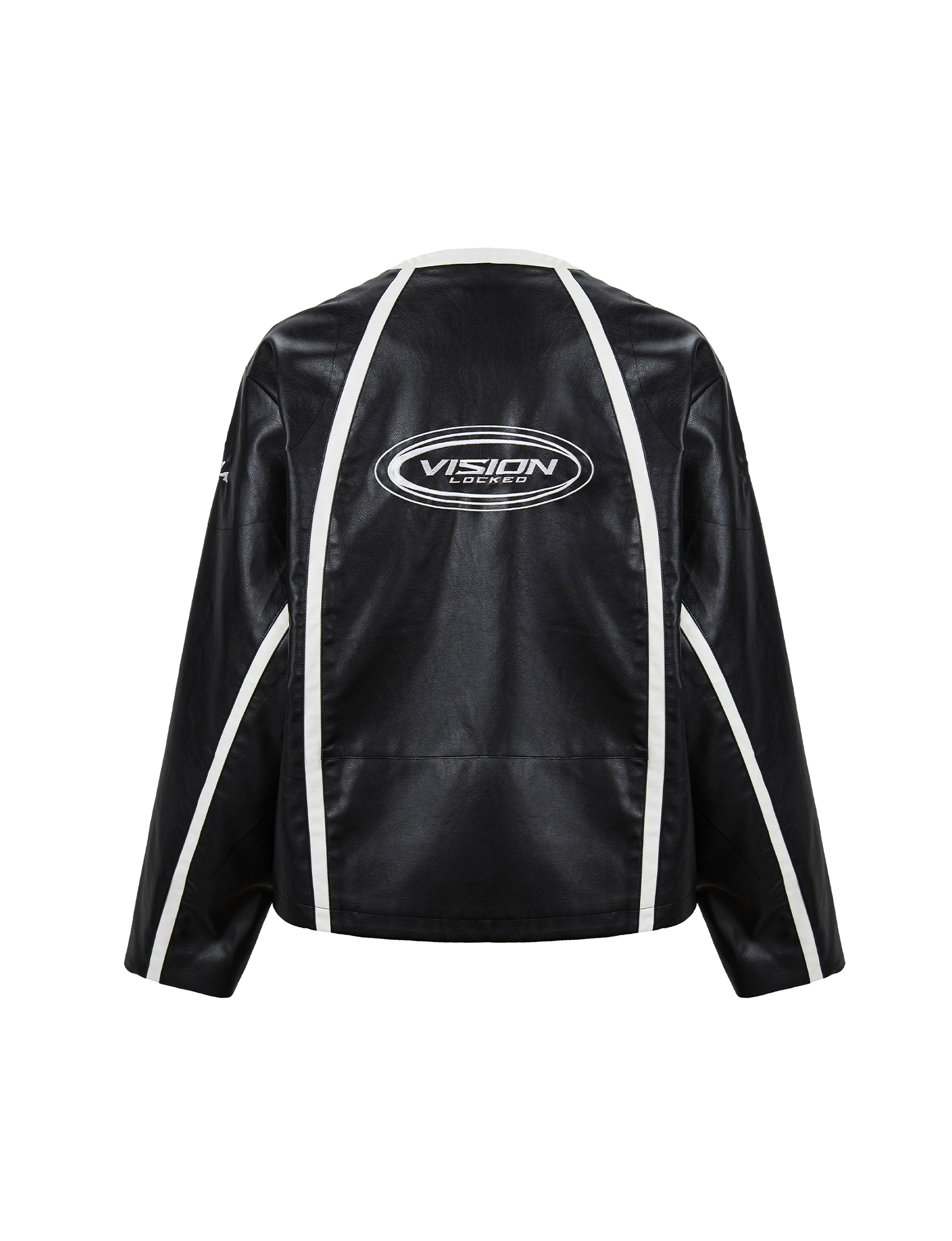 F2CE Racing Patch Contrast Panel PU Moto Jacket