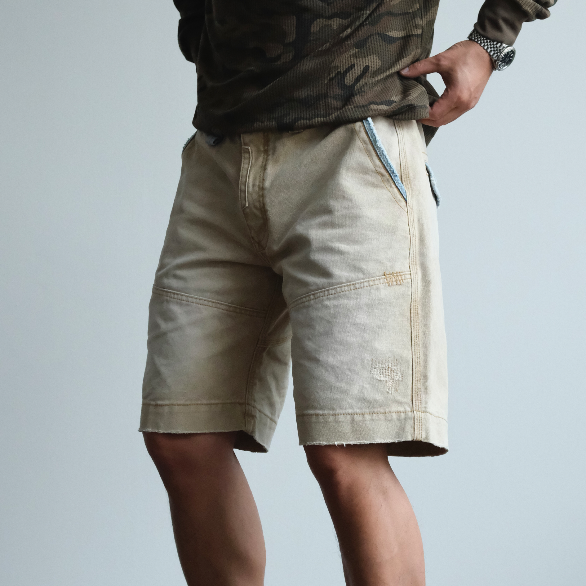 NEIGBORL Retro Washed Spliced Shorts