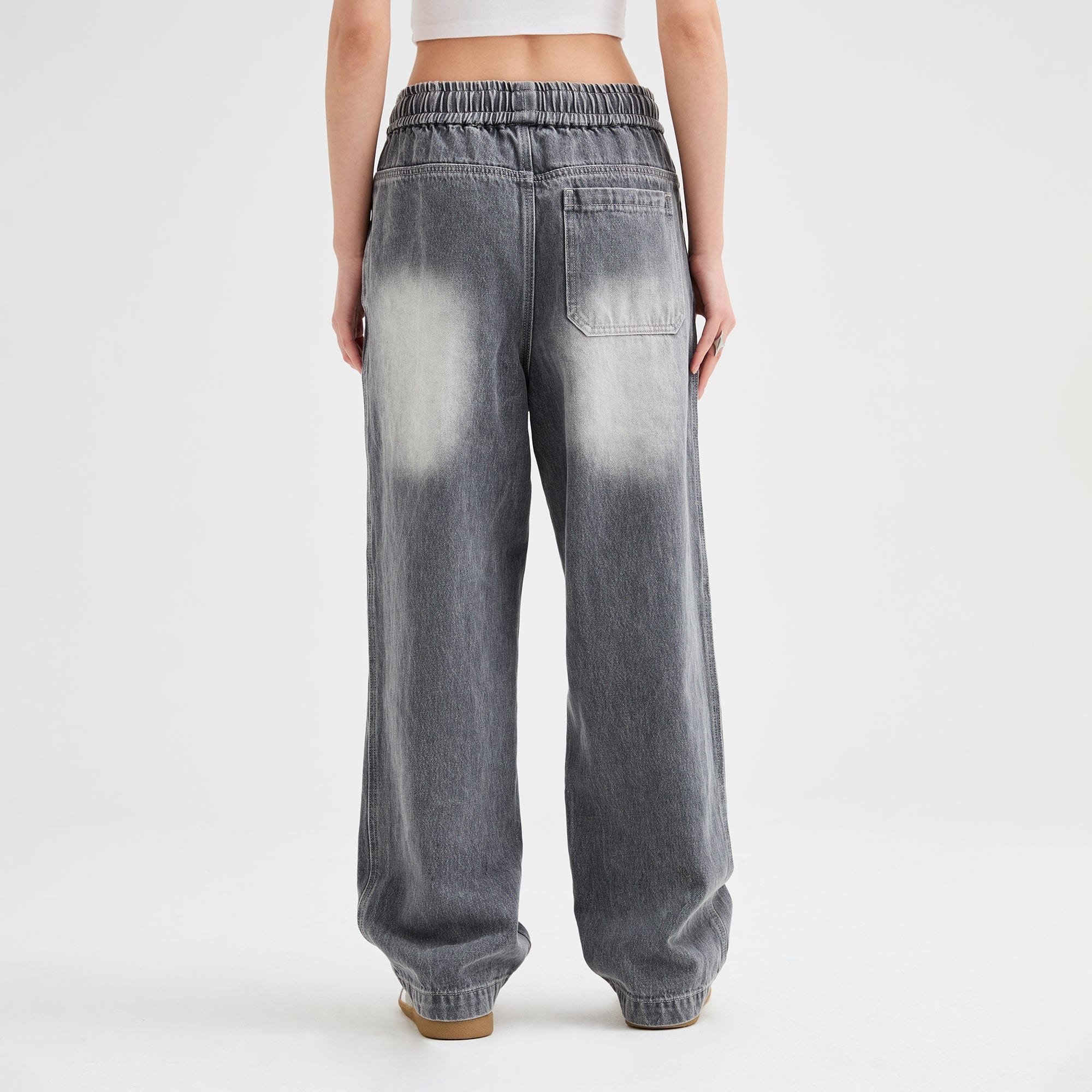 ORGANIC EMOTION Classic Washed Drawstring Jeans