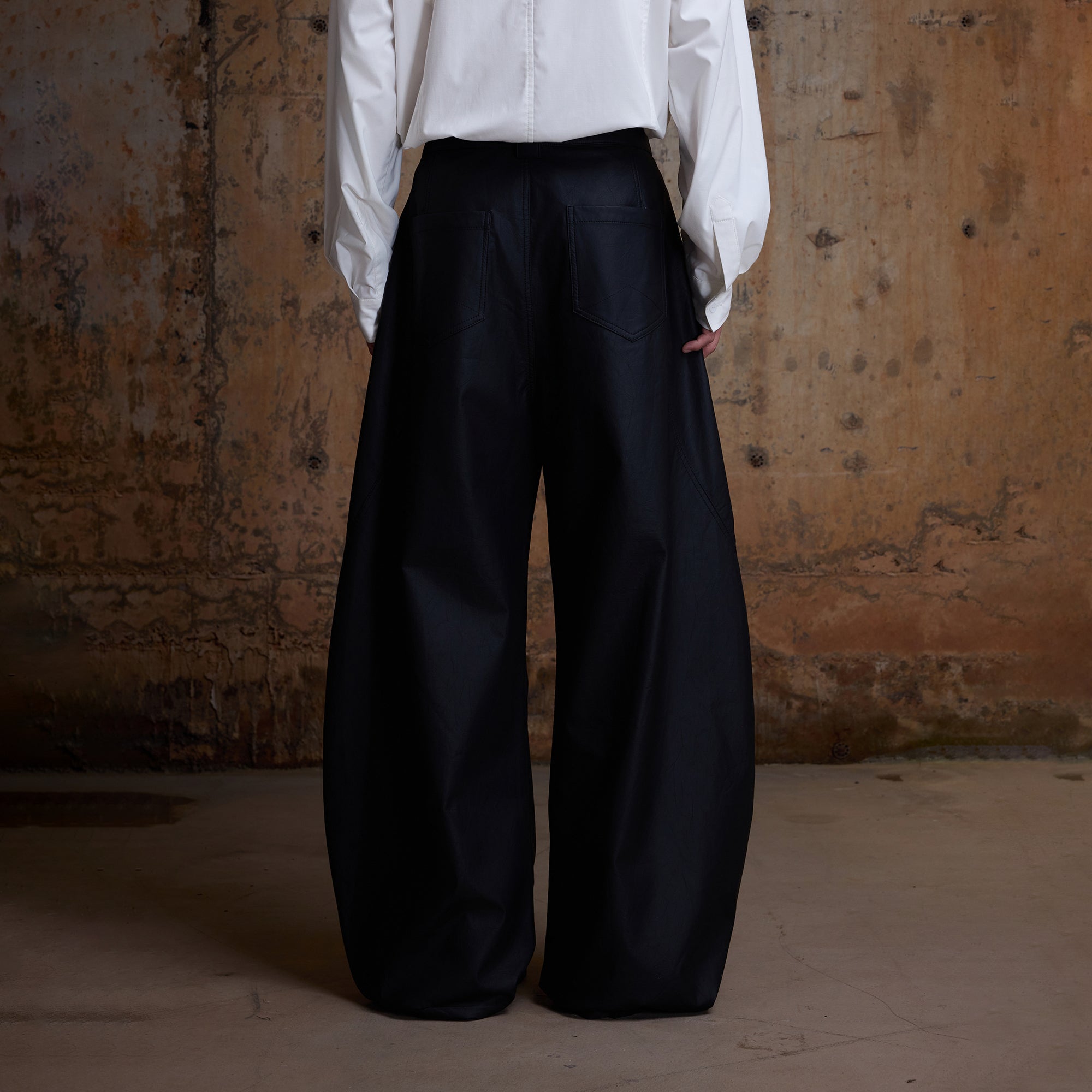 2000RSK Asymmetrical Spliced Sculptural Curved Trousers