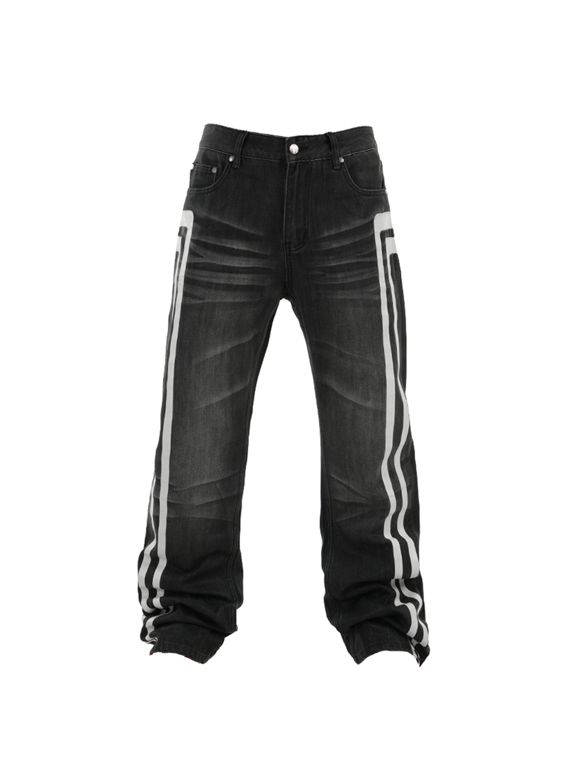 VINKID Totem Washed Relaxed Straight-Leg Jeans, premium urban and streetwear designers apparel on PROJECTISR.com, VINKID