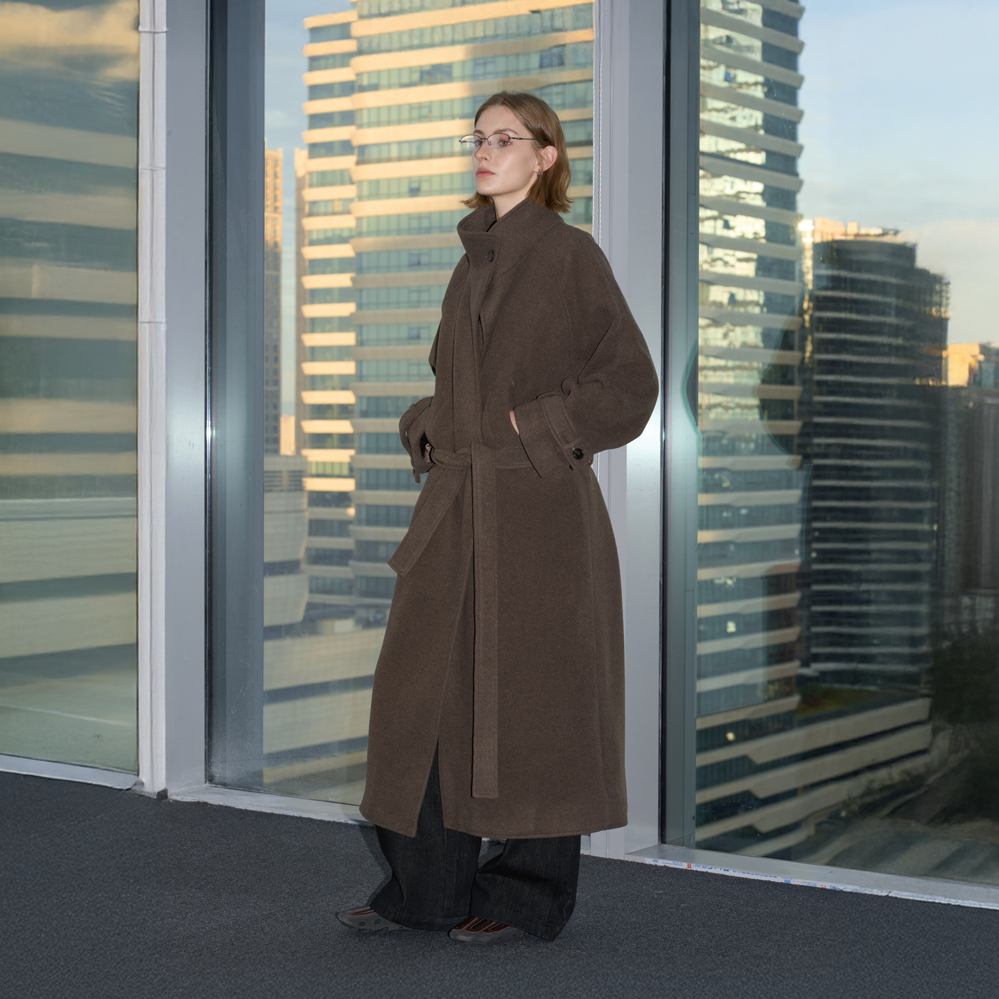 LABELROOM Essential Wool-Blend Funnel Belted Coat, premium urban and streetwear designers apparel on PROJECTISR.com, LABELROOM