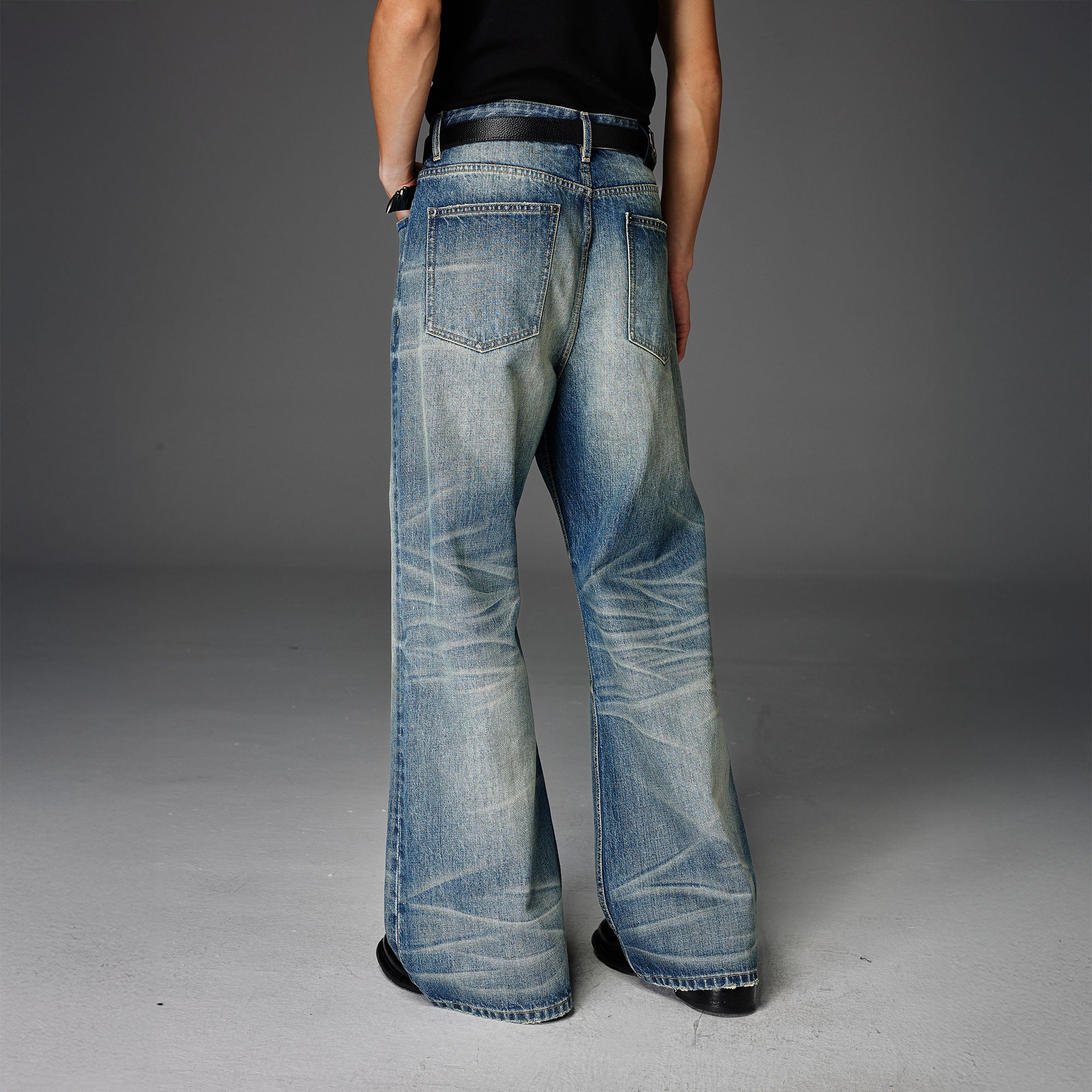 CATSSTAC Whisker Washed Button-Up Jeans