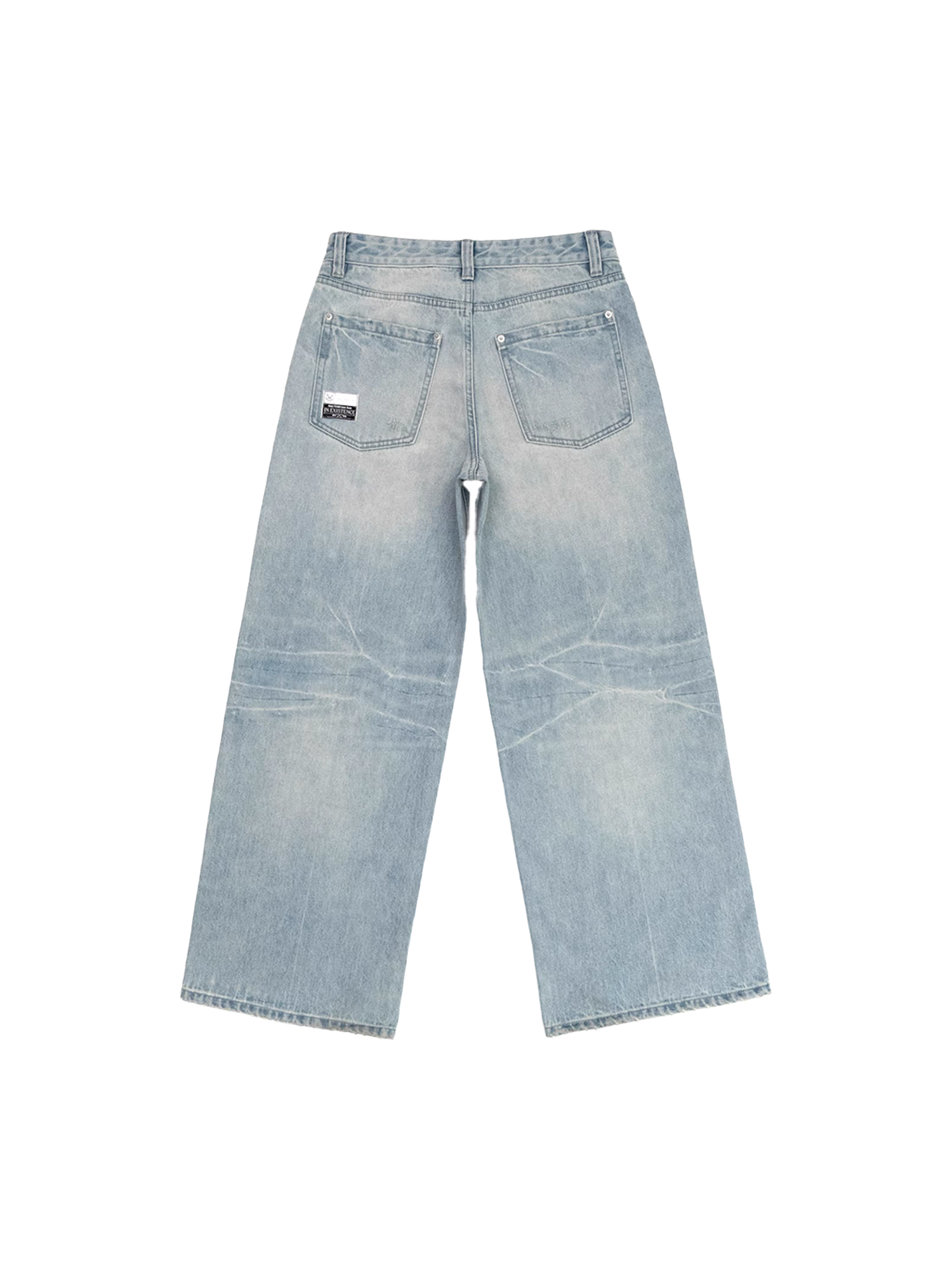 IN EXISTENCE x i Retro Washed Relaxed Wide-Leg Jeans, premium urban and streetwear designers apparel on PROJECTISR.com, IN EXISTENCE