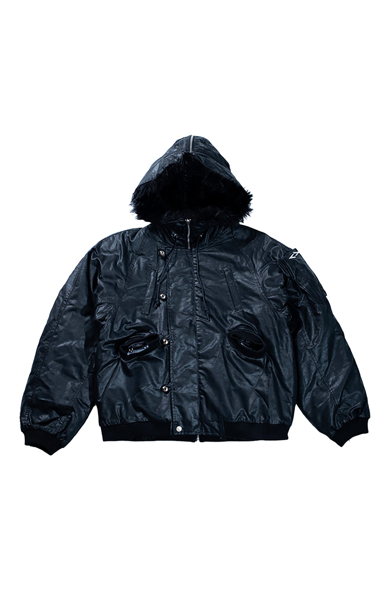 FVVO Faux Fur Liner Hooded Bomber Jacket