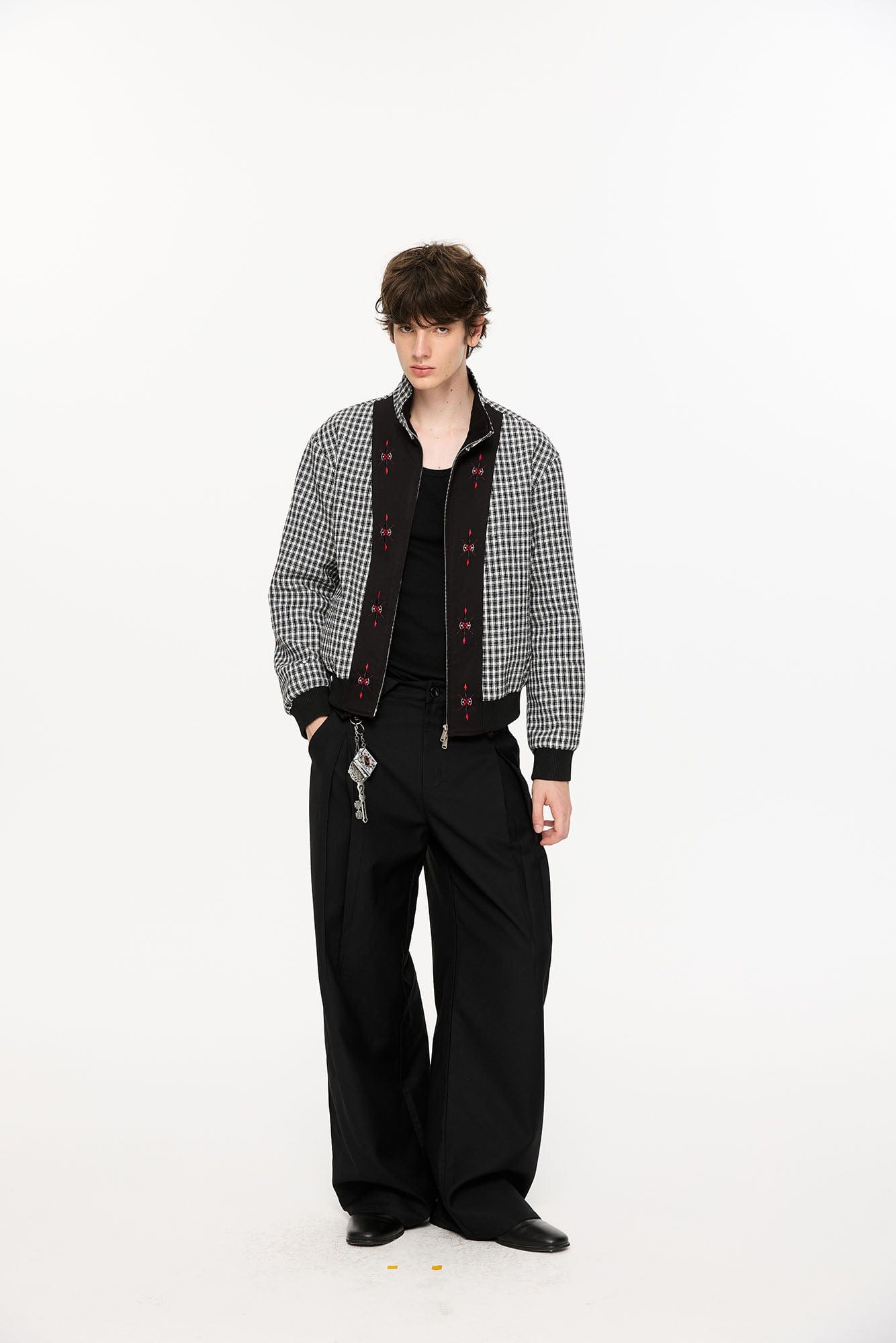 KREATE Folded Check Waistband Pleated Trousers, premium urban and streetwear designers apparel on PROJECTISR.com, KREATE