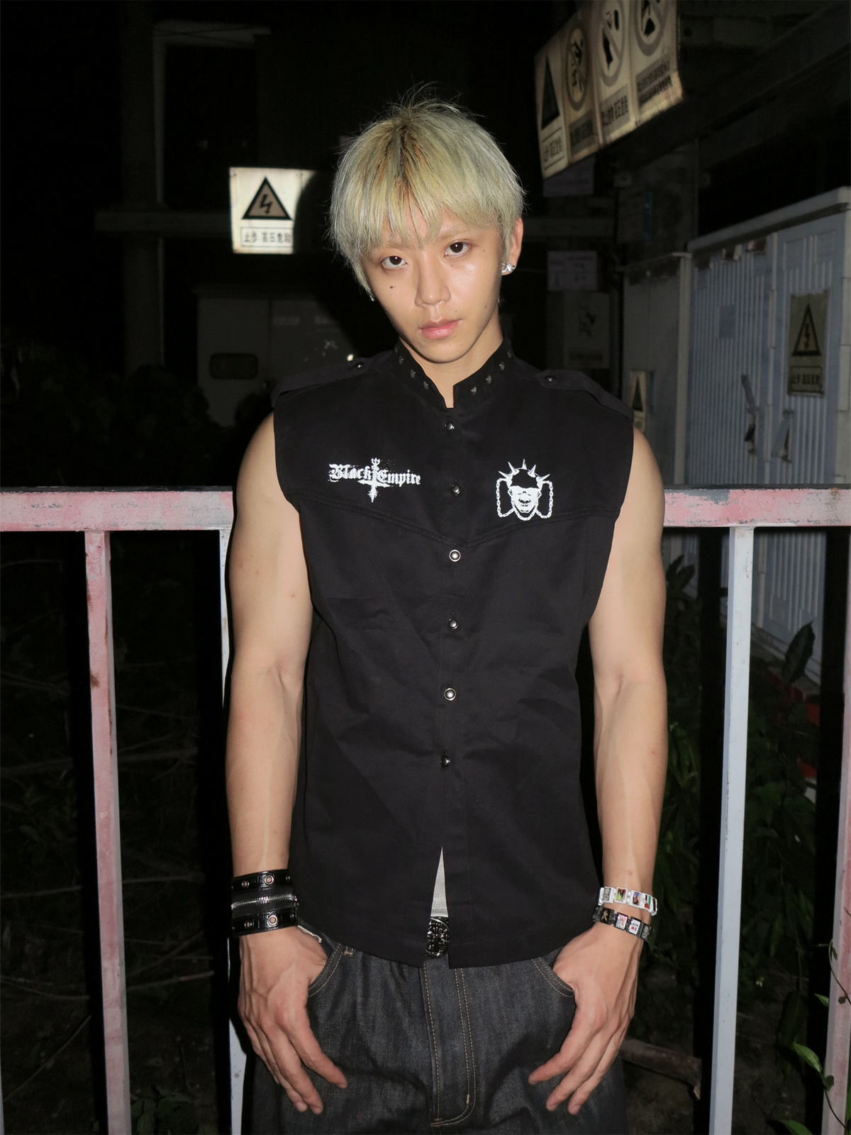 DREAM BAND Skull Studded Stand-Collar Vest