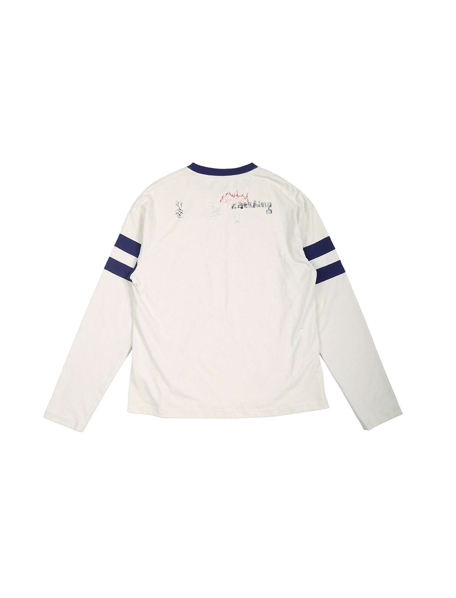 TRECLUB Contrast Fleece-Patch Graffiti Long-Sleeve Tee, premium urban and streetwear designers apparel on PROJECTISR.com, TRECLUB