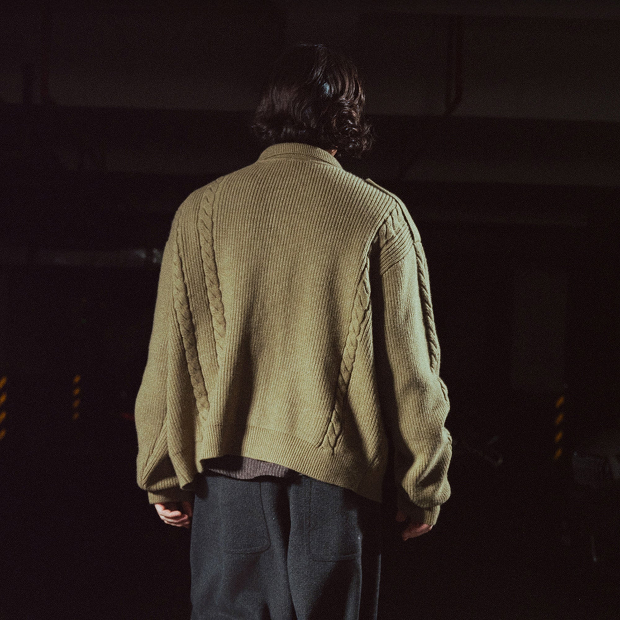 RICHILL Epaulet Multi-Pocket Cable Knit Jacket, premium urban and streetwear designers apparel on PROJECTISR.com, RICHILL