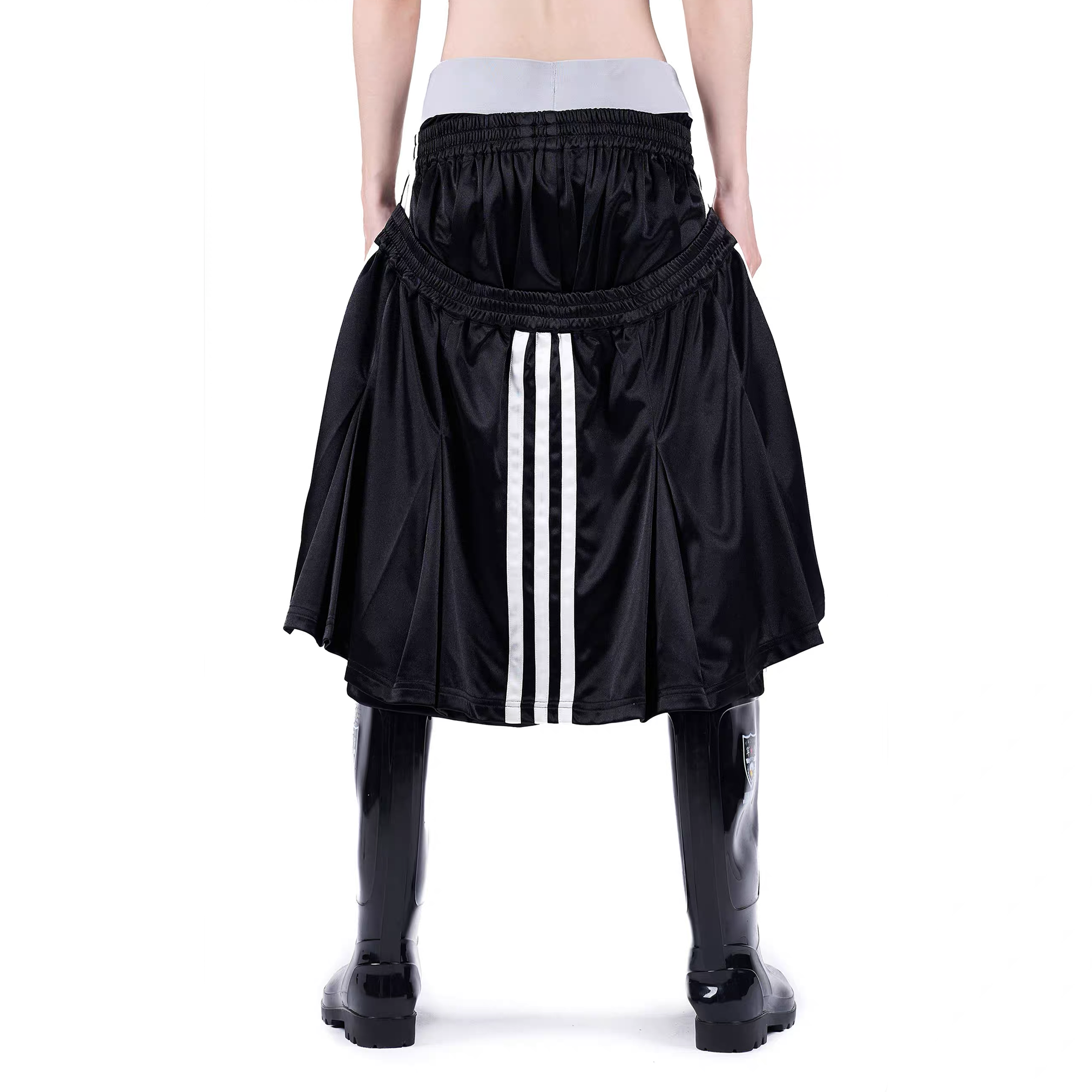 VANGUARDIA Contrast Layered Sagging Shorts