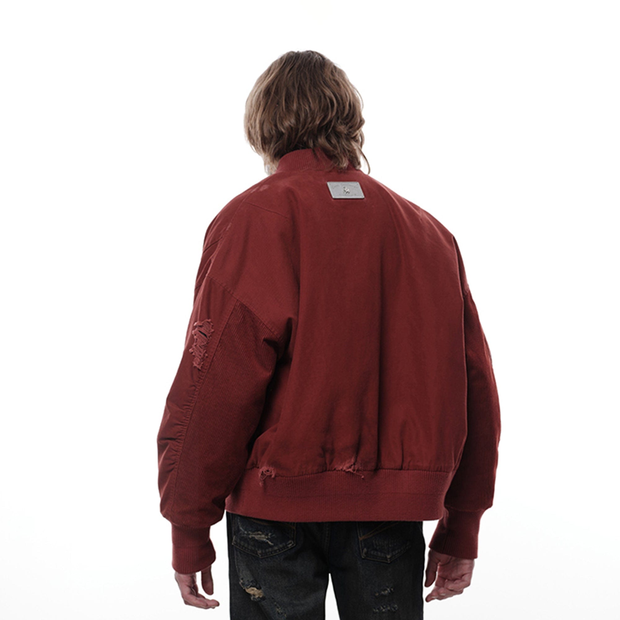 FACEONLAB Ripped MA-1 Jacket Red