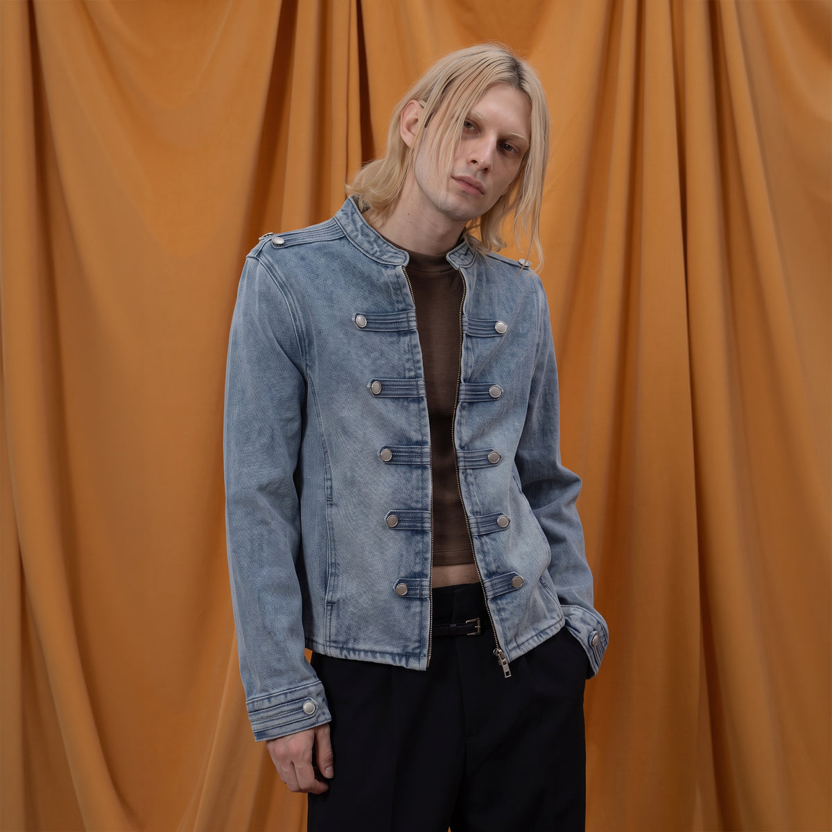 CLP Retro Washed Napoleon-Clasp Denim Jacket