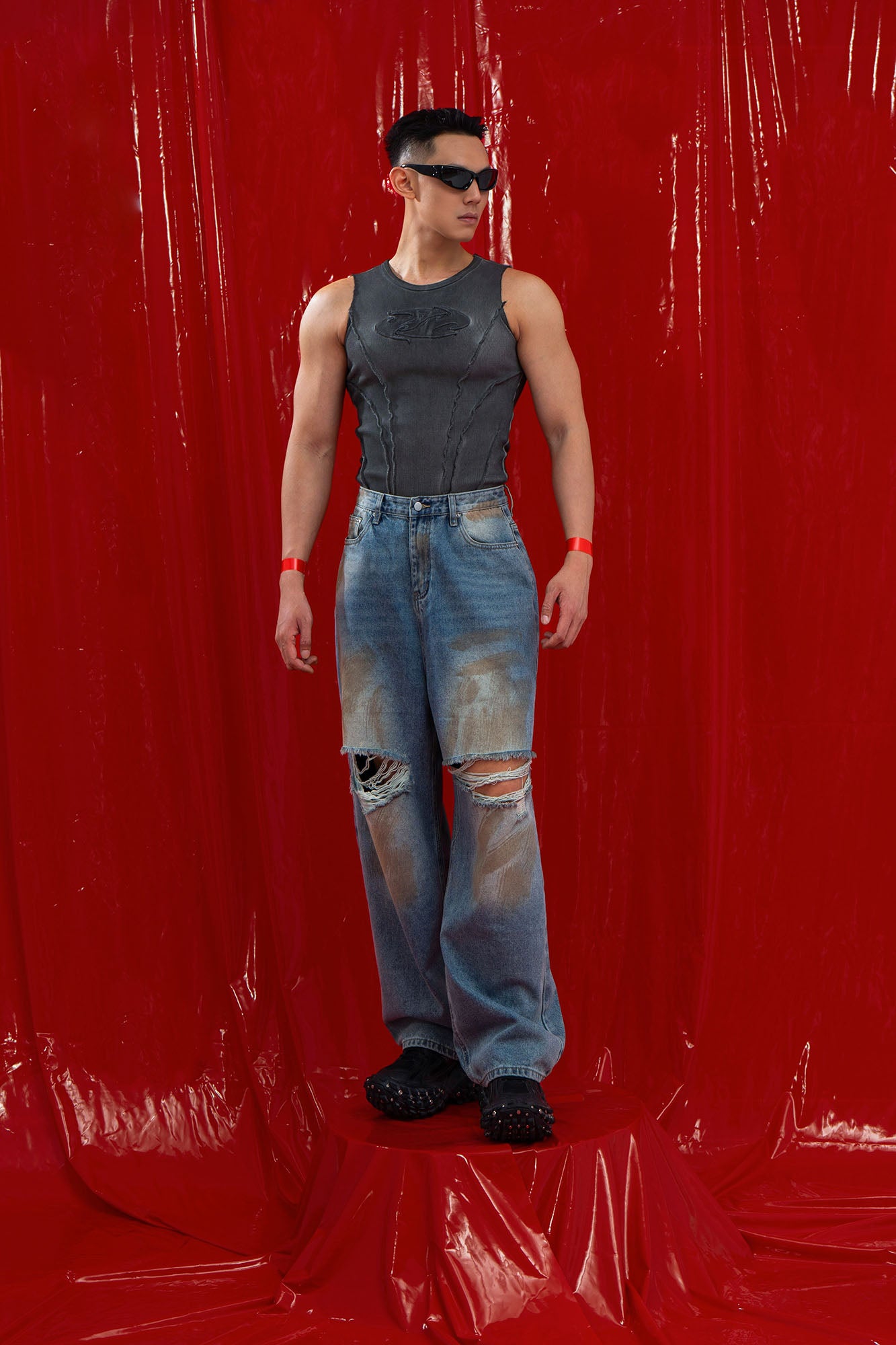 CLP Distressed Ripped Brushed Jeans, premium urban and streetwear designers apparel on PROJECTISR.com, CLP
