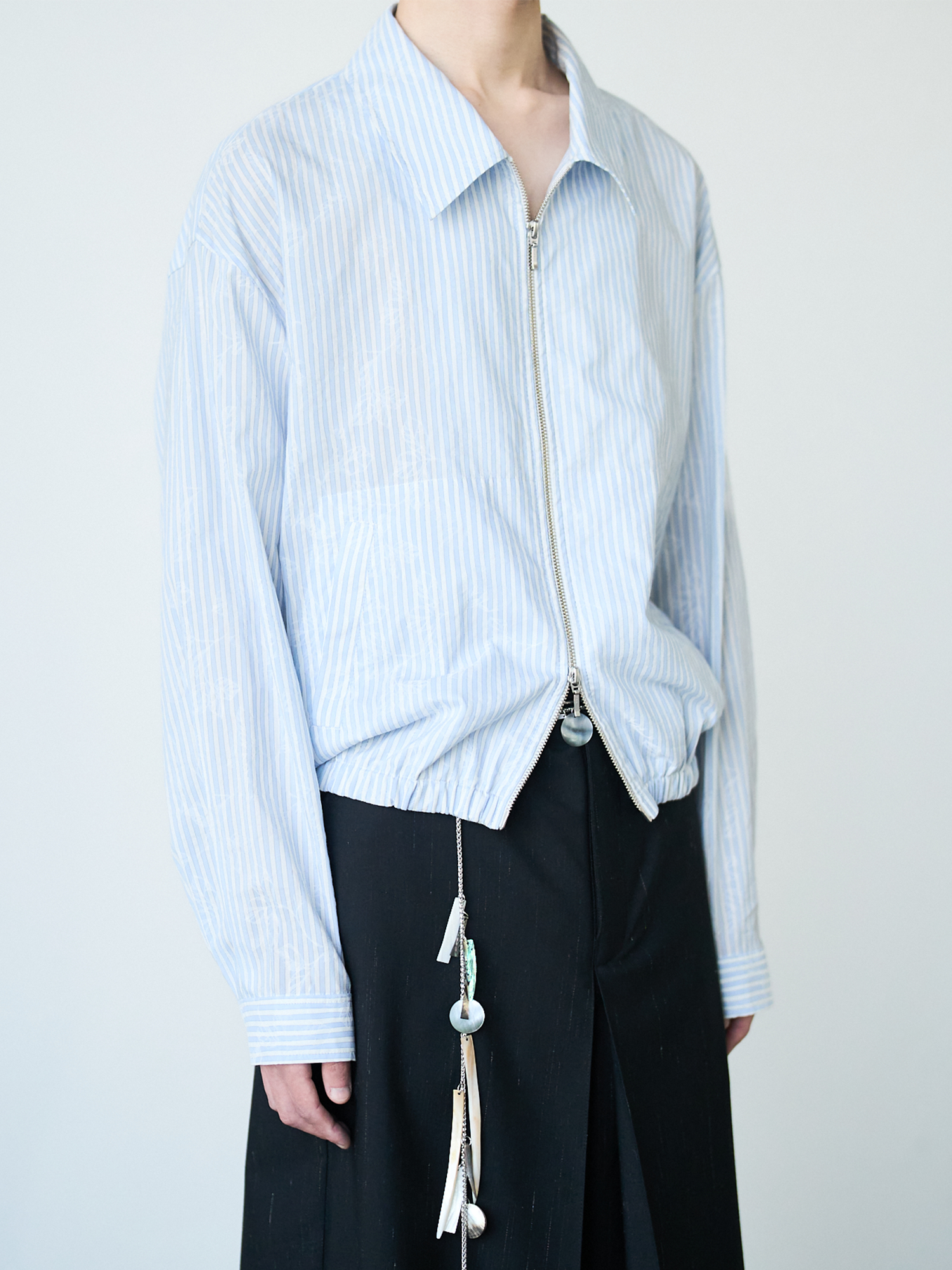 GRAINMUSTARD Striped Jacquard Shirt Jacket, premium urban and streetwear designers apparel on PROJECTISR.com, GRAINMUSTARD