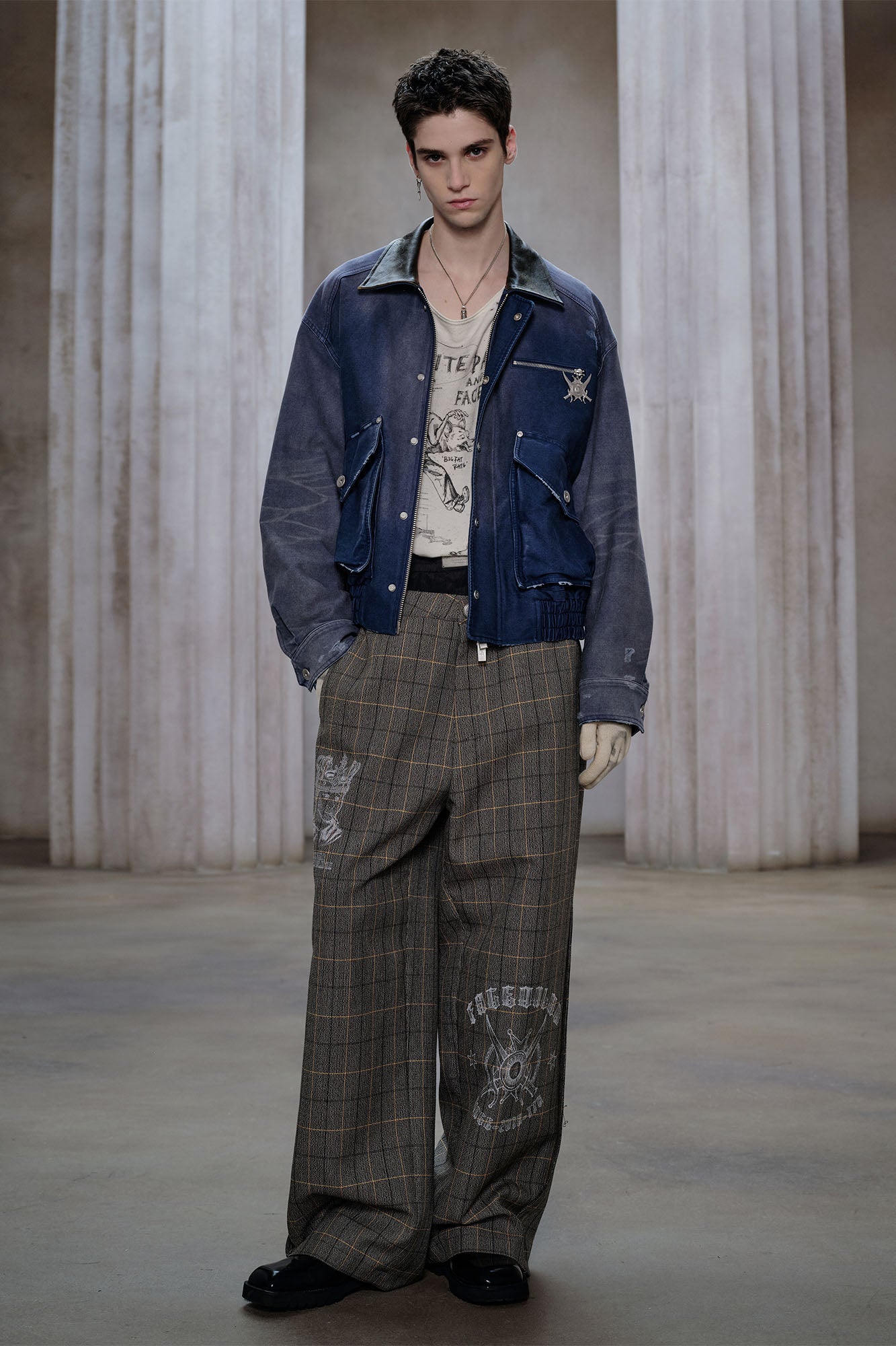 FACEONLAB Washed Gradient Utility Jacket Blue, premium urban and streetwear designers apparel on PROJECTISR.com, FACEONLAB