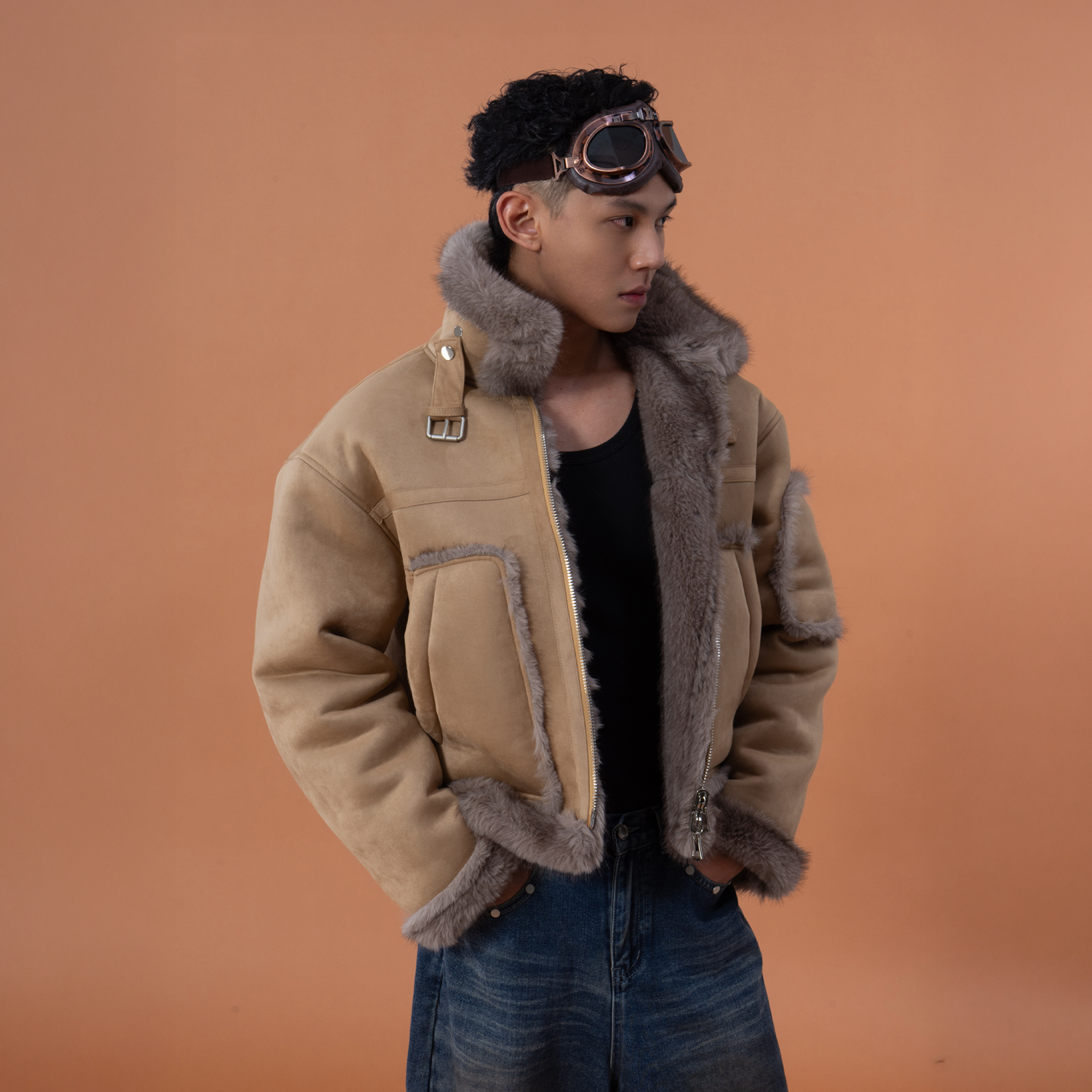 CLP Reversible Faux Fur Biker Jacket