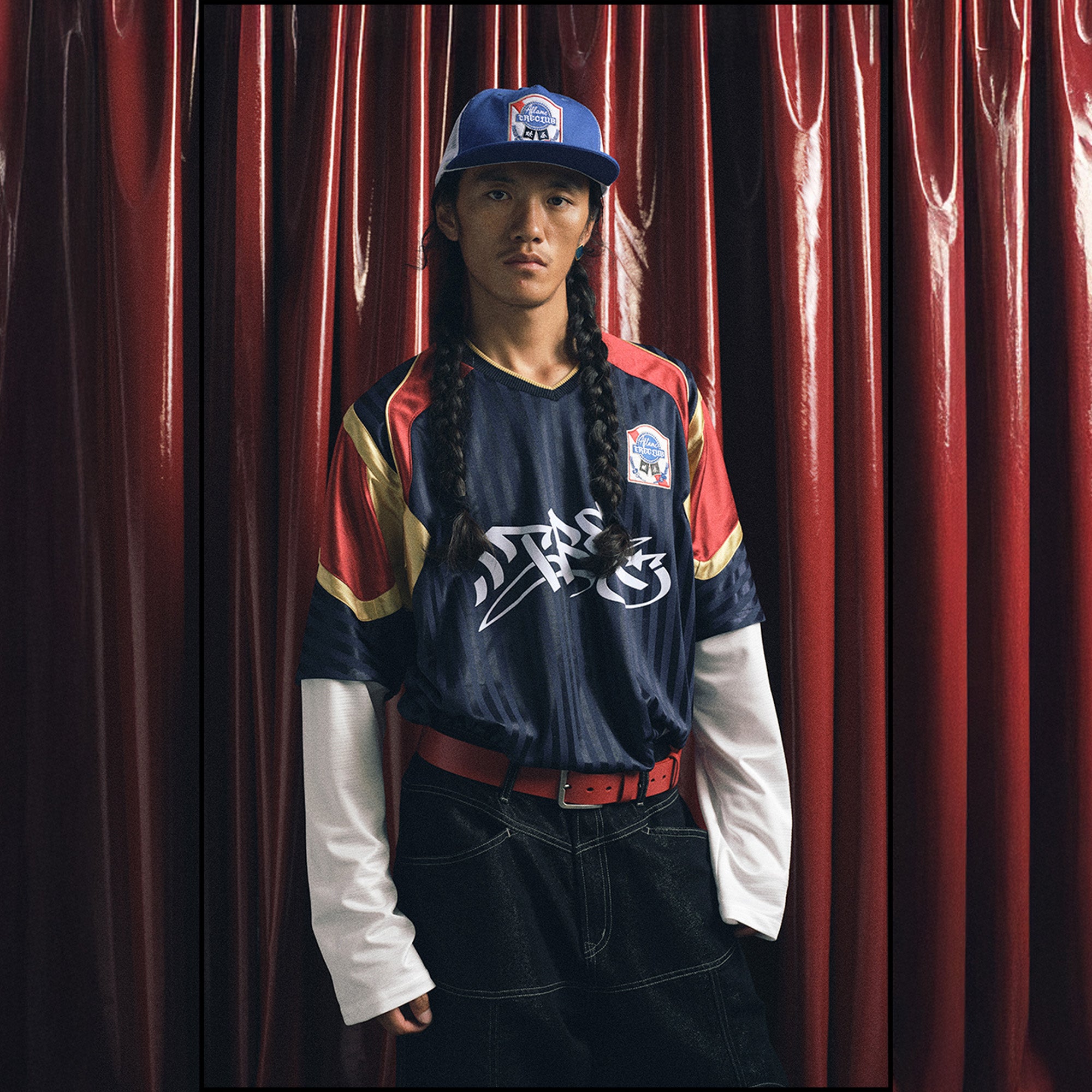 TRECLUB Layered Contrast Panel Hockey Jersey Tee, premium urban and streetwear designers apparel on PROJECTISR.com, TRECLUB