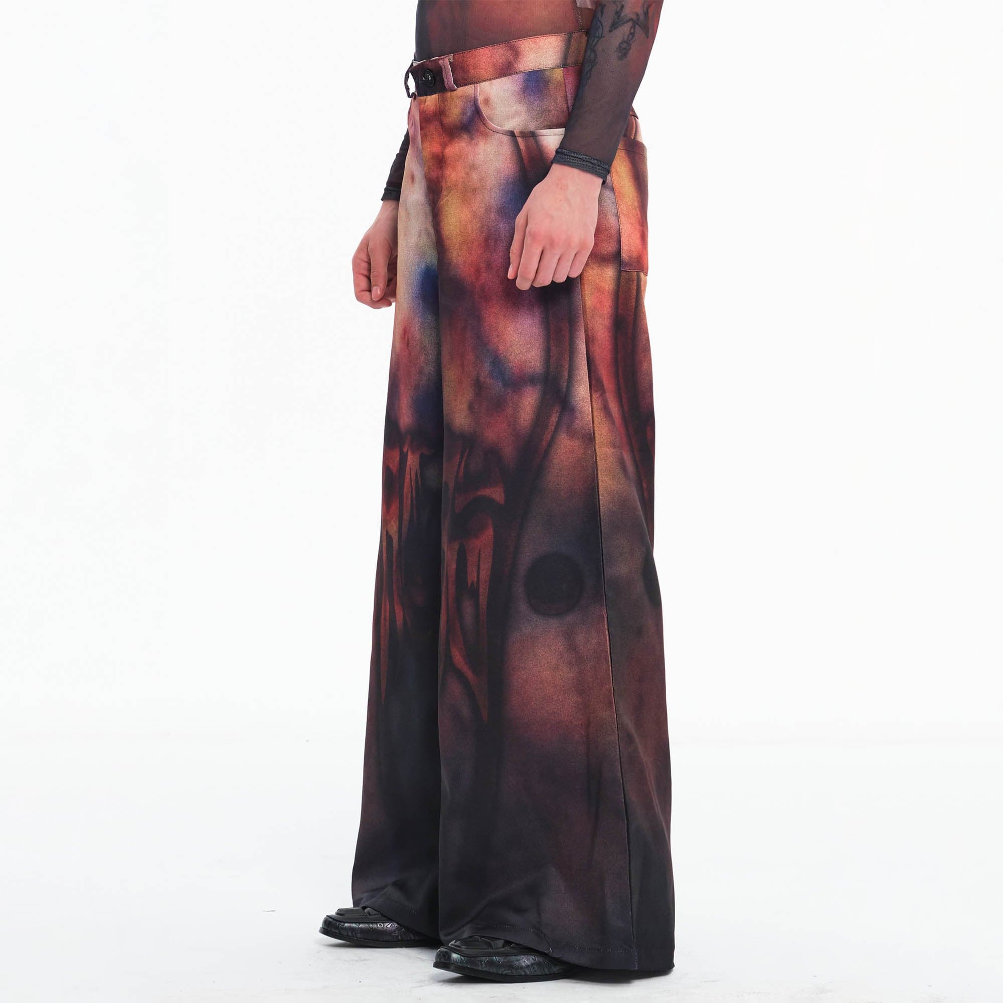 EMBRYO Bruised Stain Wide-Leg Pants