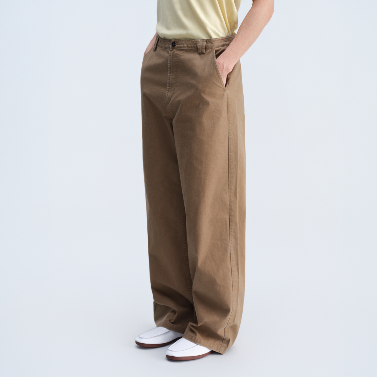OPICLOTH Stone-Washed Relaxed Straight-Leg Cargo Pants