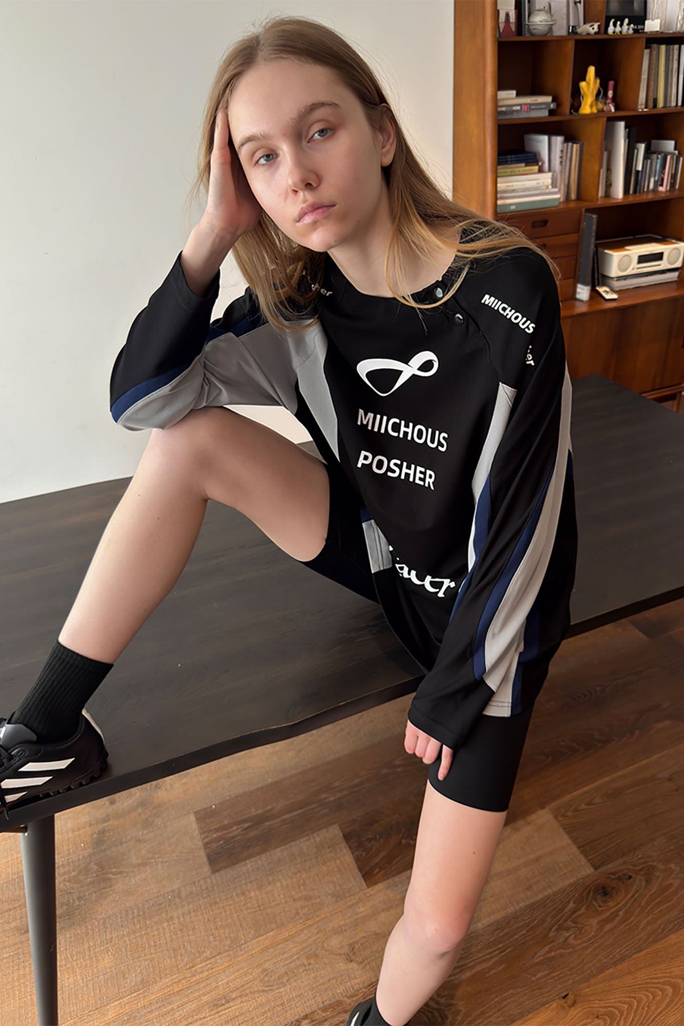MIICHOUS Contrast Spliced Racing UV Protection Long-Sleeve Tee
