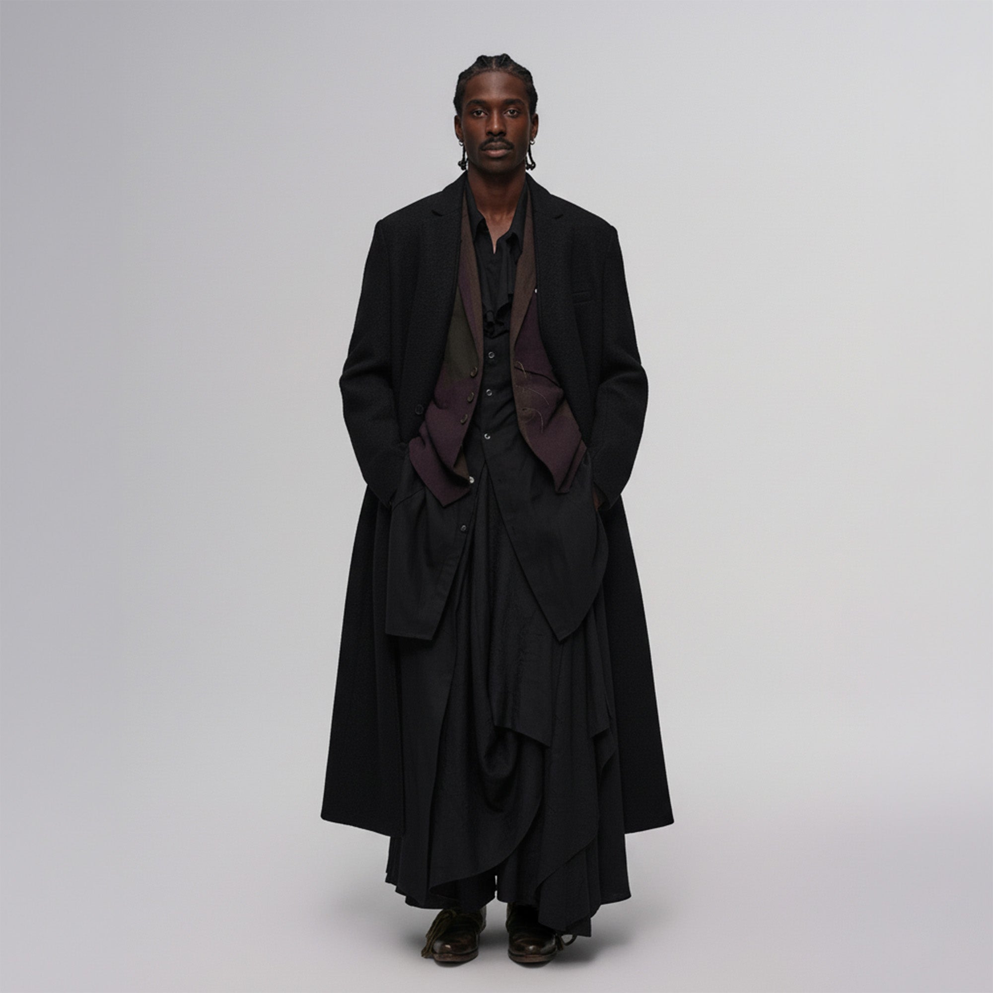 ILNya Nieternite Nifutur Essential Collarless Heavyweight Wool Coat