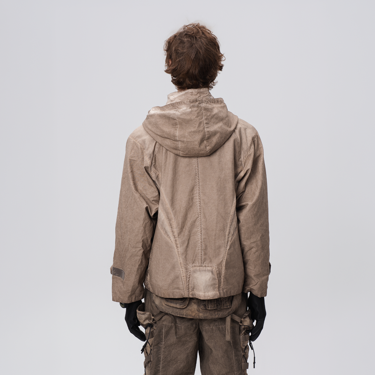 STEAM Distressed Paneled Hooded Jacket