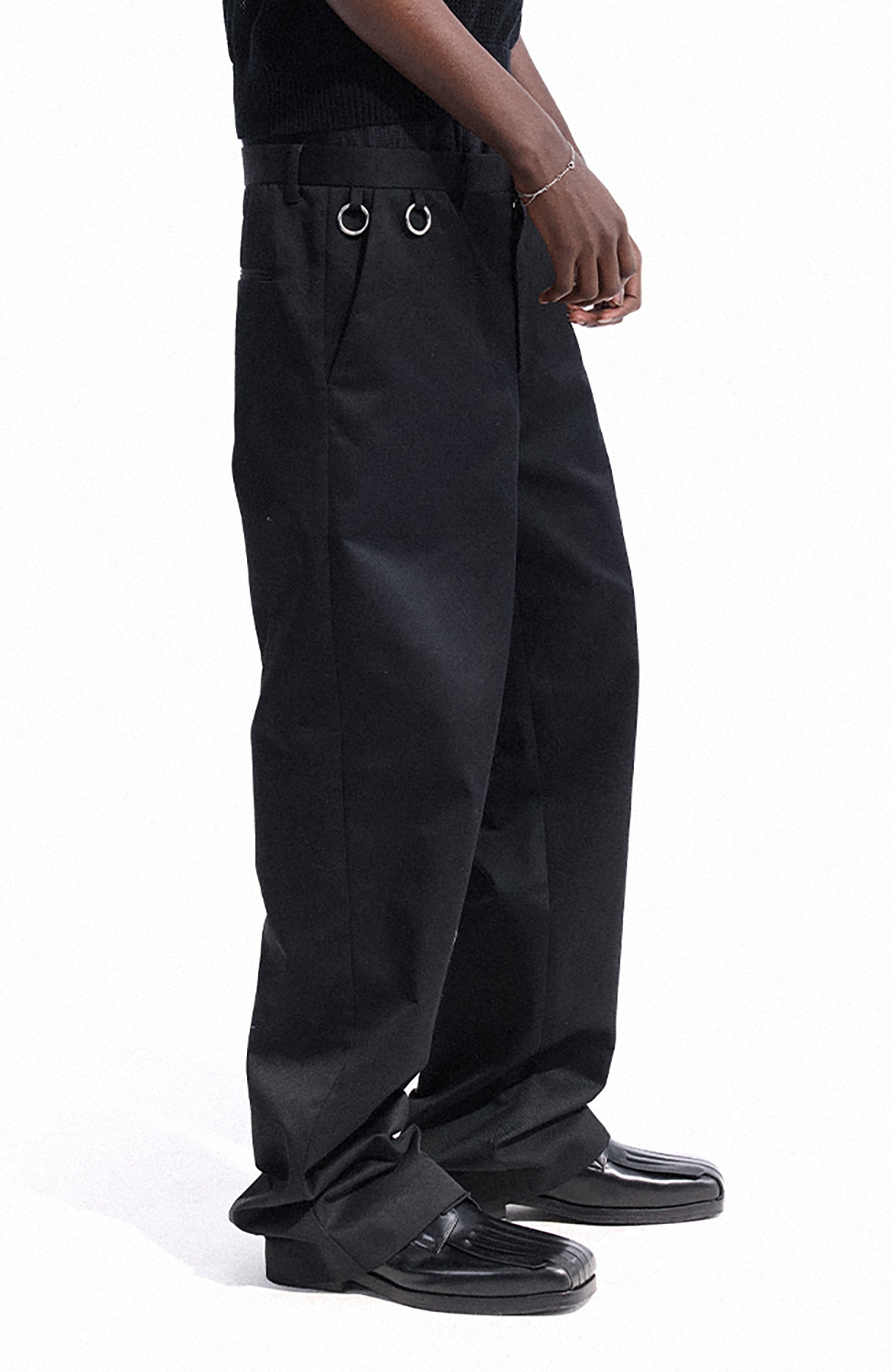 DREAM BAND Ring Detail Wide-Leg Trousers