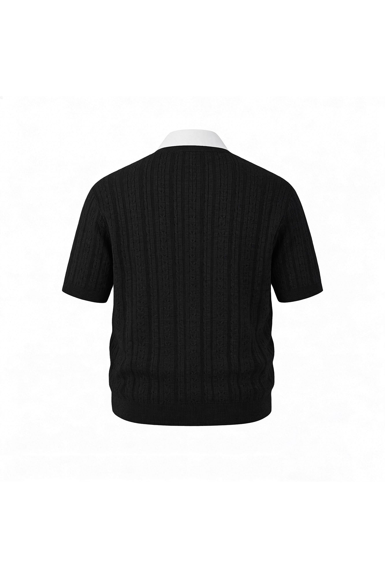 KREATE Faux Layered Cable-Knit Half Shirt, premium urban and streetwear designers apparel on PROJECTISR.com, KREATE