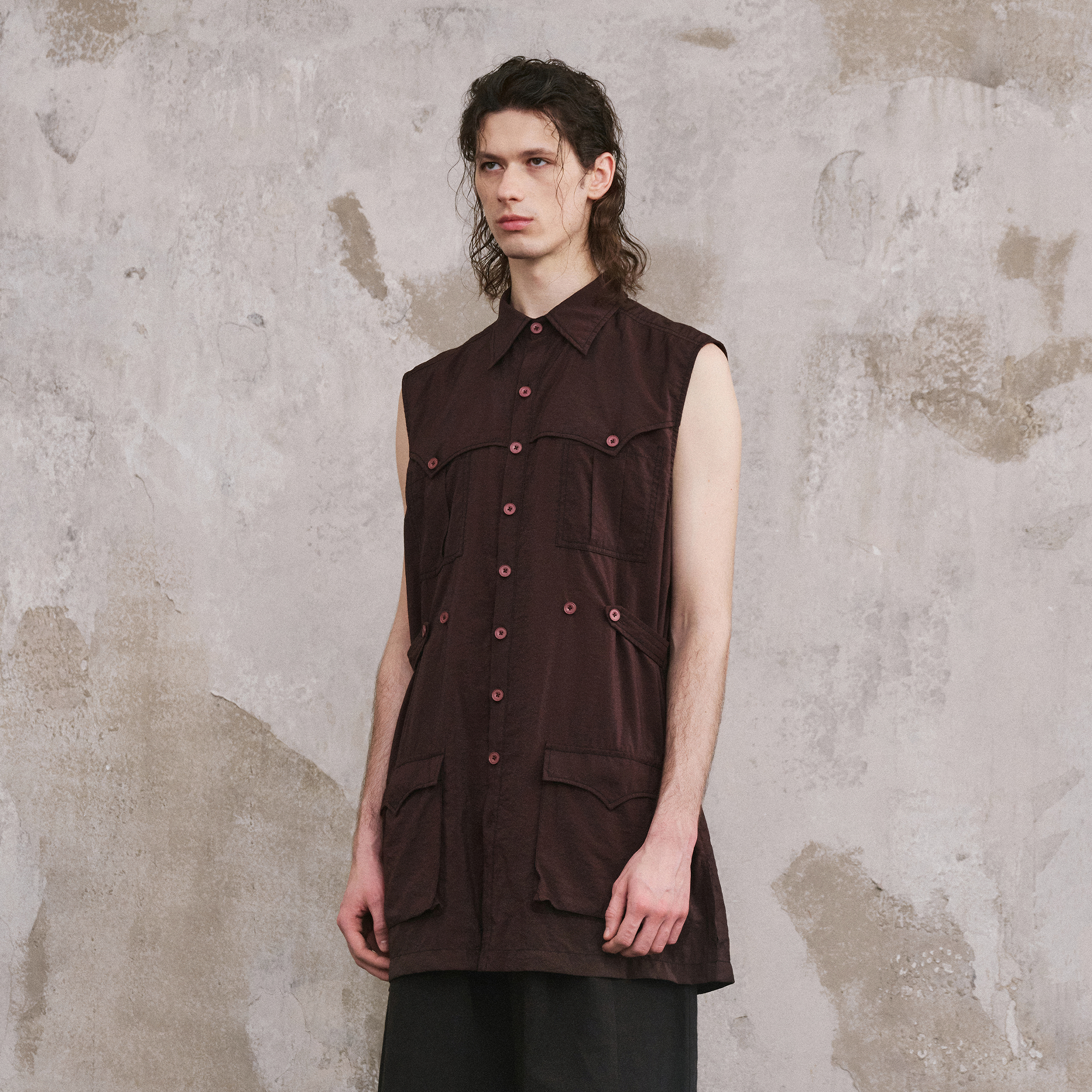 ILNya Nieternite Nifutur Multi-Pocket Modal Sleeveless Shirt