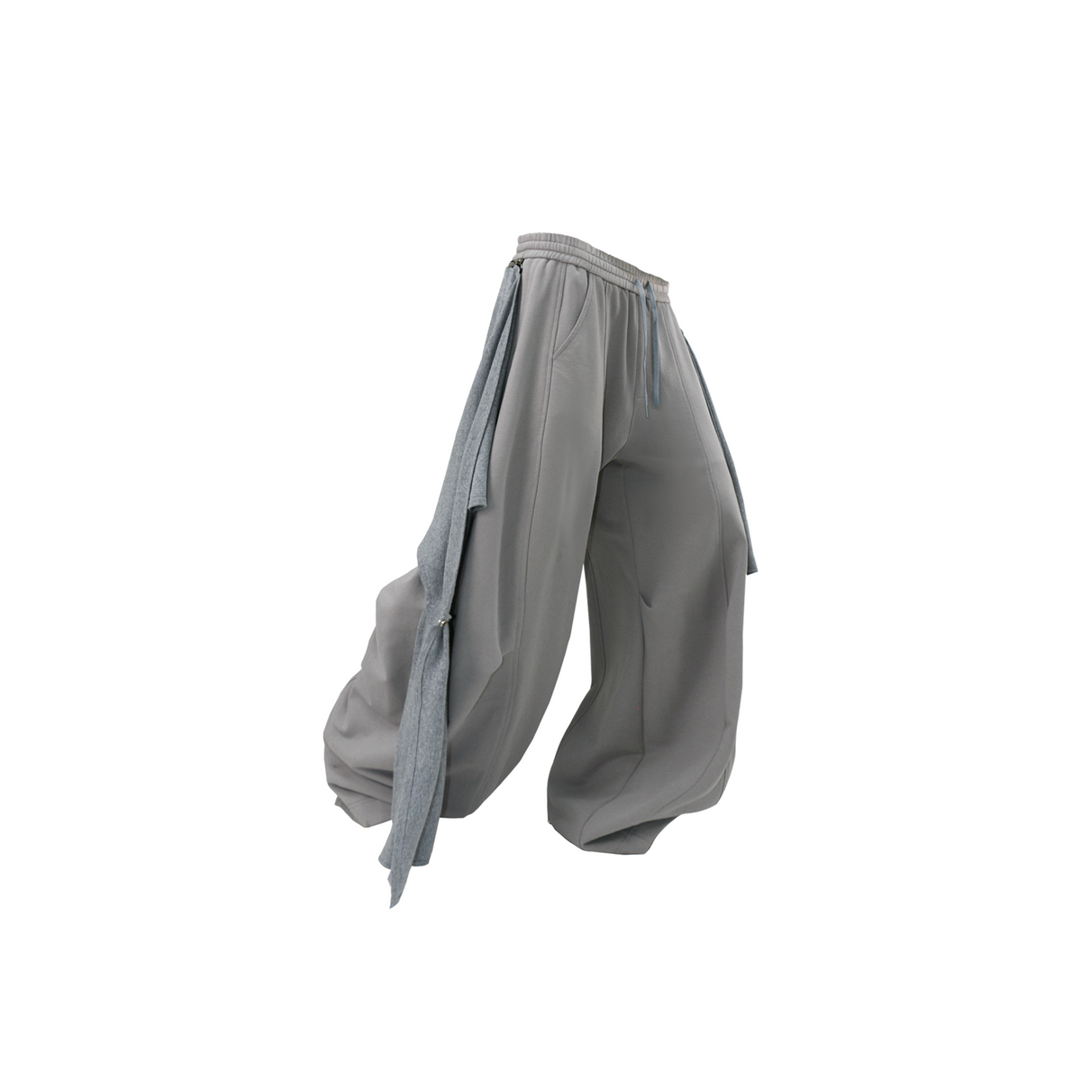 RELABEL Deconstructed Pleated Wide-Leg Sweatpants