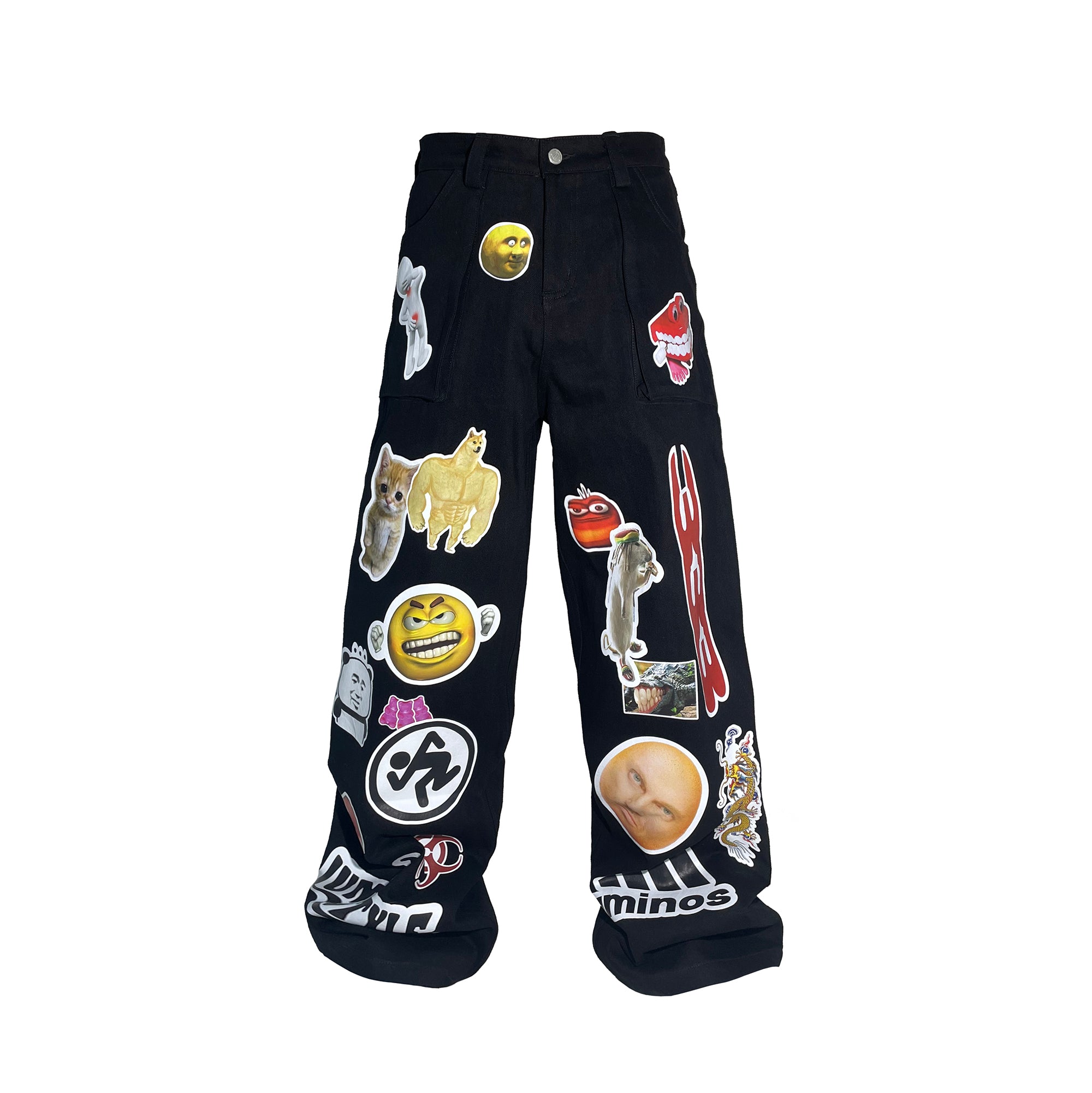 PCCVISION Meme Graphics Wide-Leg Pants