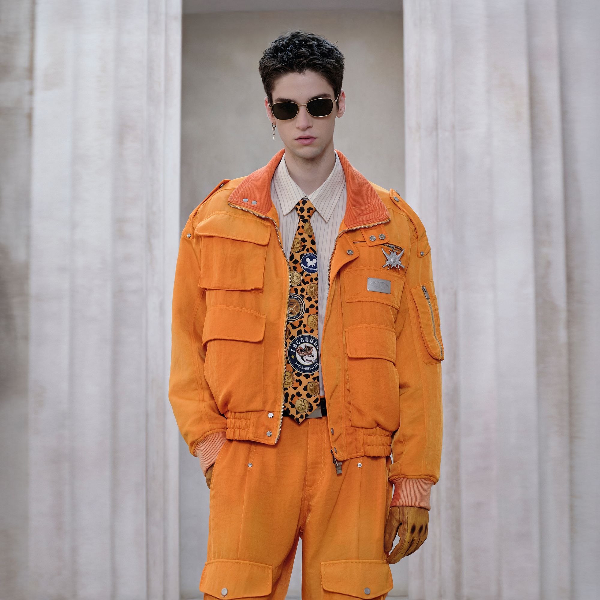 FACEONLAB Washed Multi-Pocket Utility Jacket