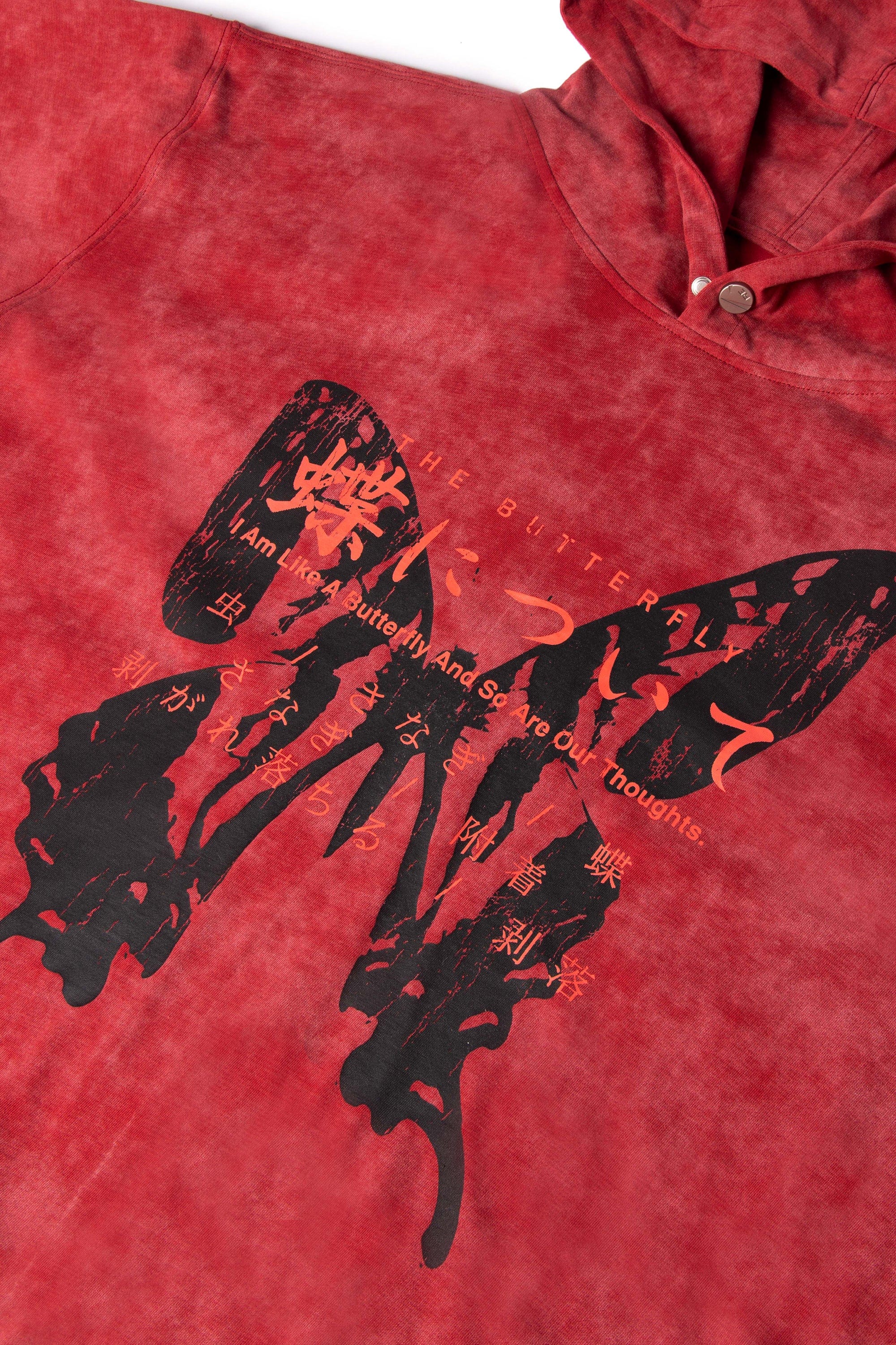 RELABEL Butterfly Buttoned Faded Hoodie