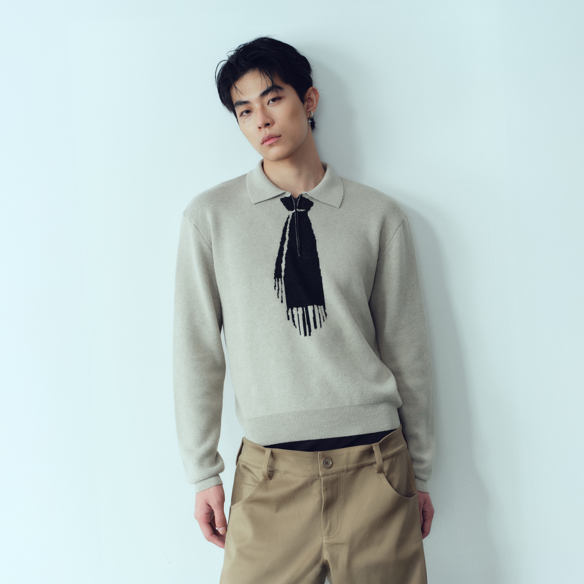 KADAKADA Tie-Jacquard Wool-Blend Sweater