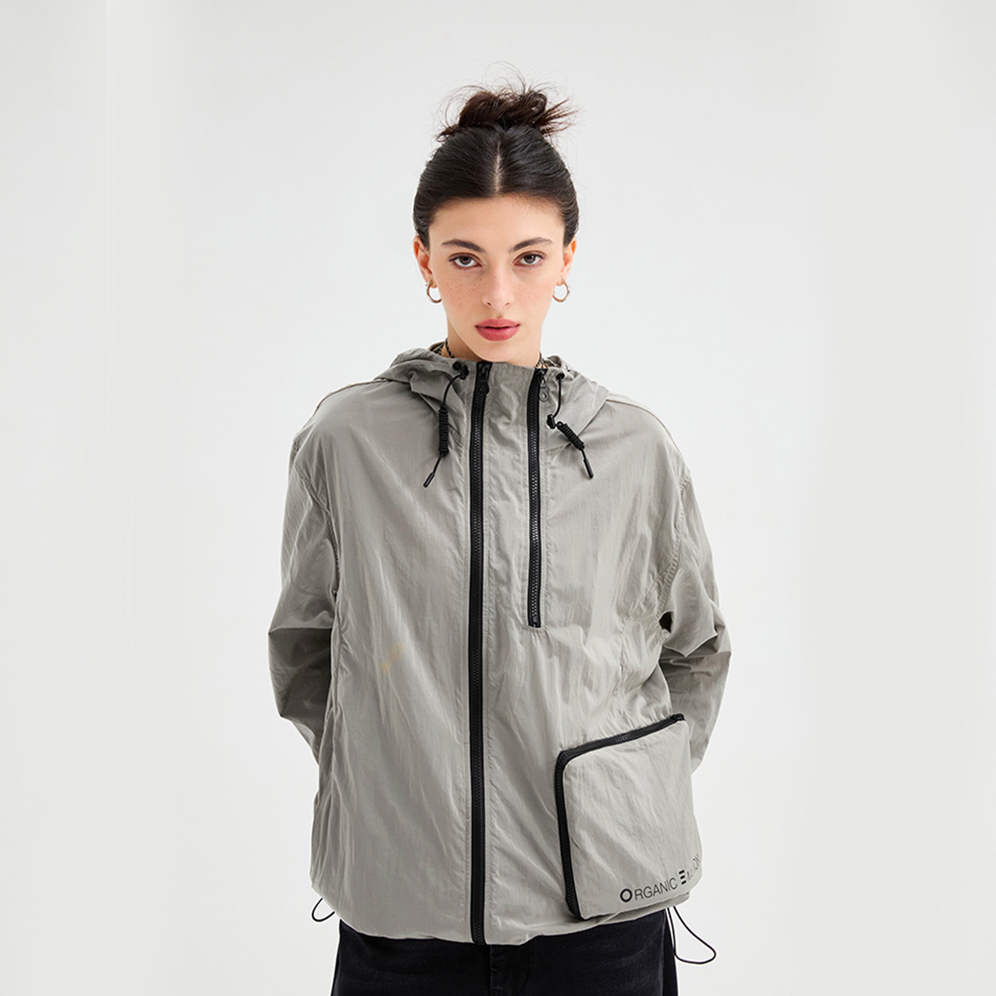 ORGANIC EMOTION Packable Utility UV Protection Hooded Windbreaker, premium urban and streetwear designers apparel on PROJECTISR.com, ORGANIC EMOTION