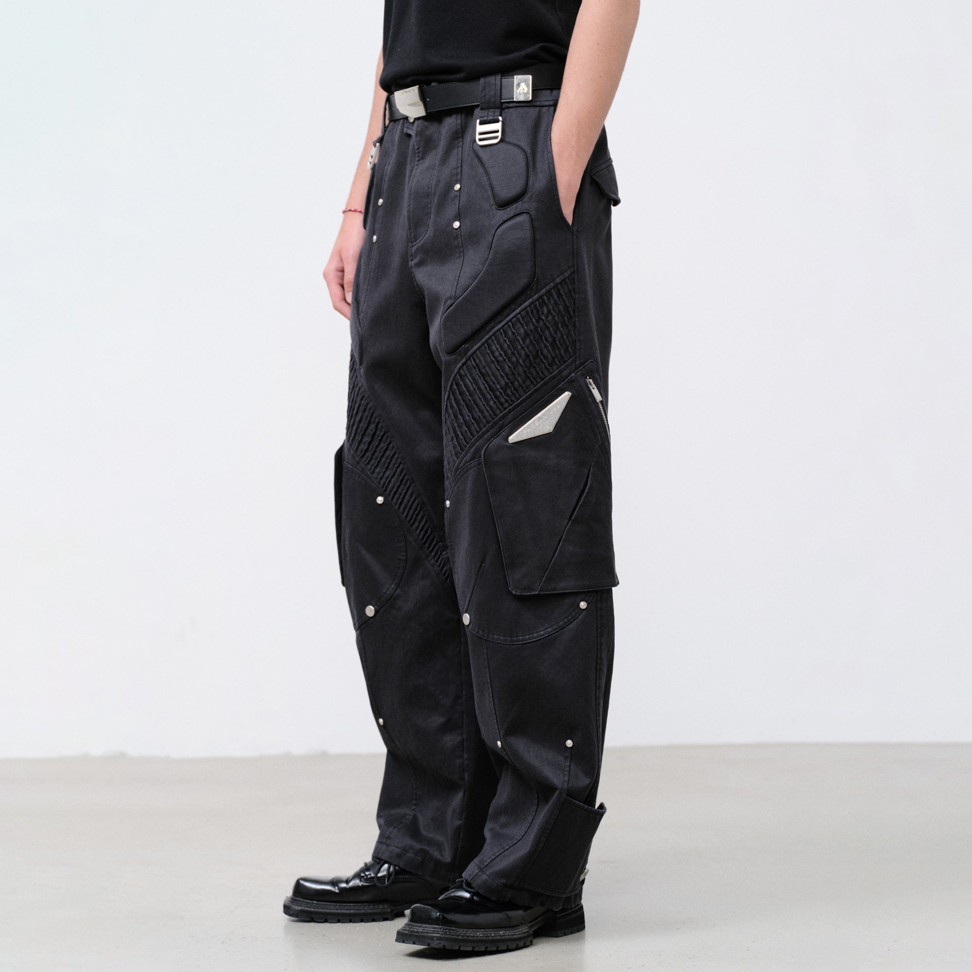 FACEONLAB Futuristic Multi-Pocket Utility Trousers