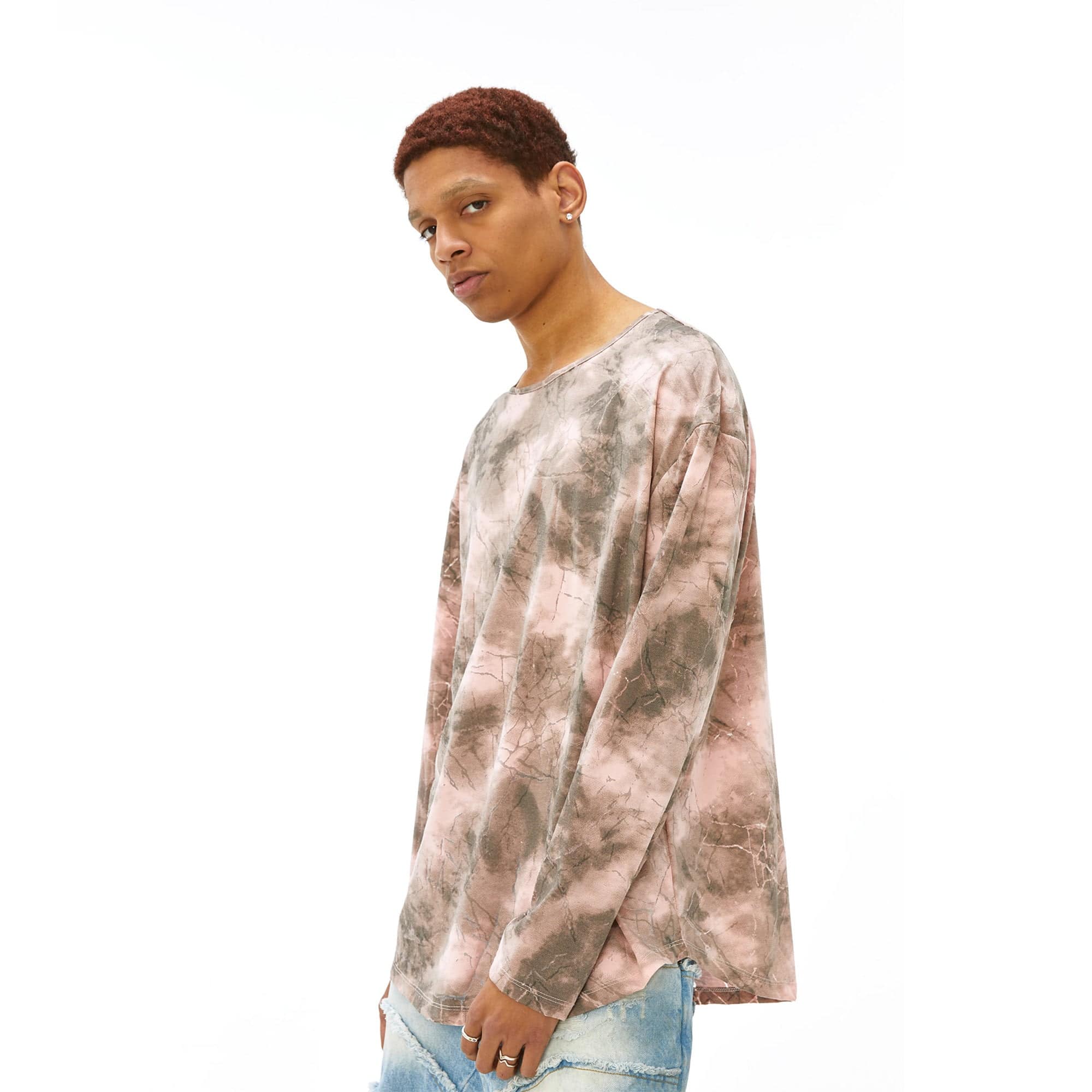 VANN VALRENCE Distressed Tie-Dye Oversized T-Shirt, premium urban and streetwear designers apparel on PROJECTISR.com, VANN VALRENCE