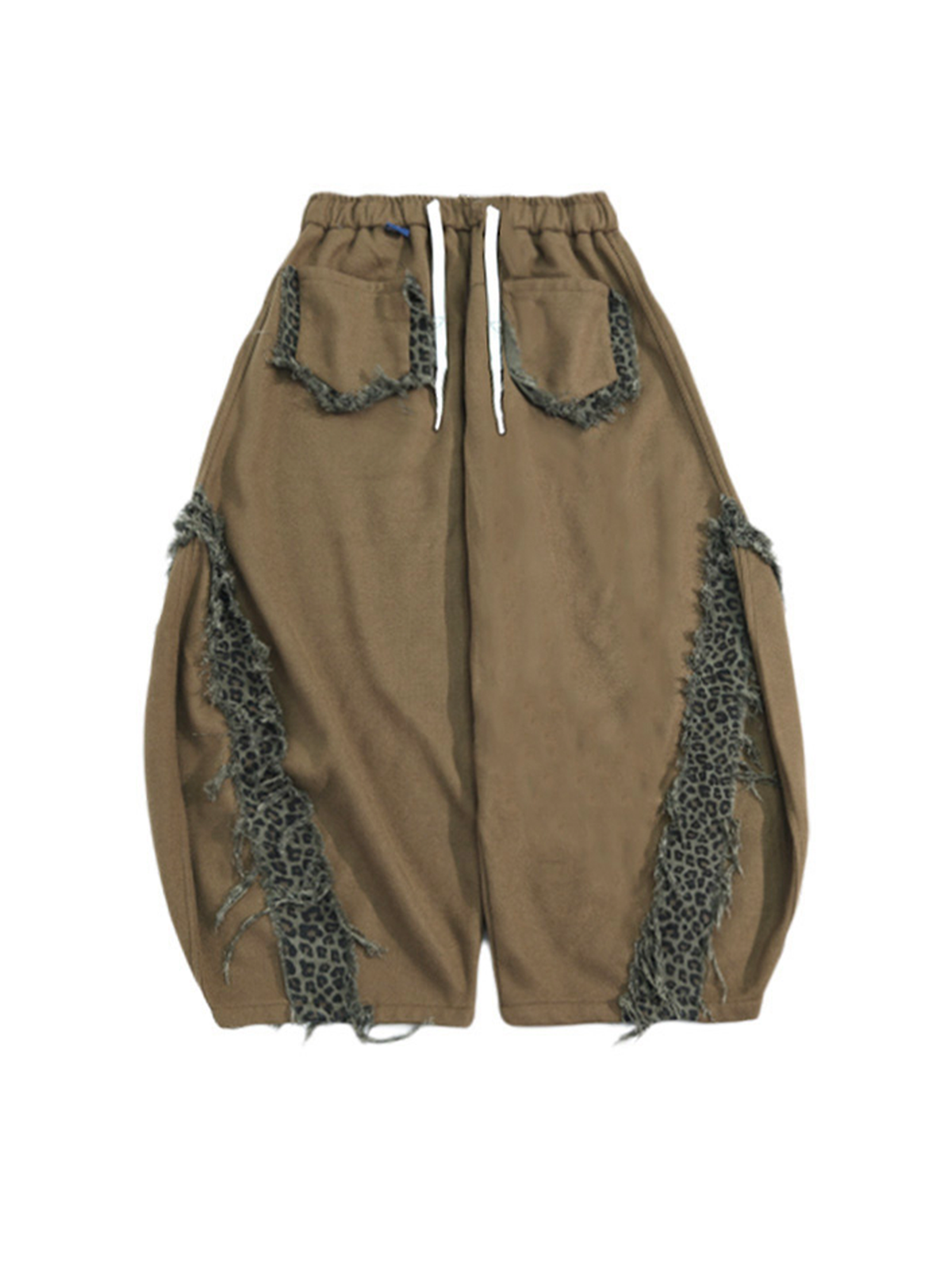 UUCSCC Leopard Spliced Wide-Leg Pants