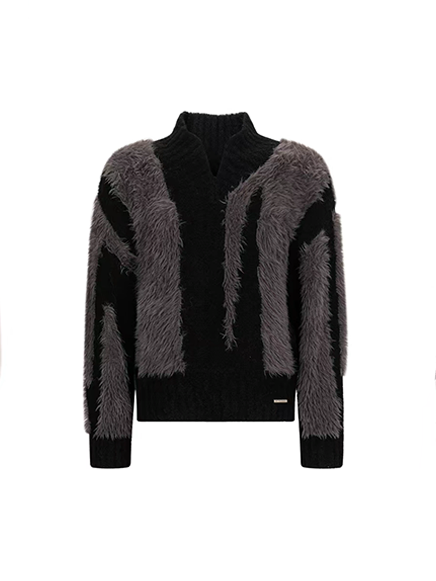 TIWILLTANG Fuzzy Faux-Mink Contrast Sweater, premium urban and streetwear designers apparel on PROJECTISR.com, TIWILLTANG