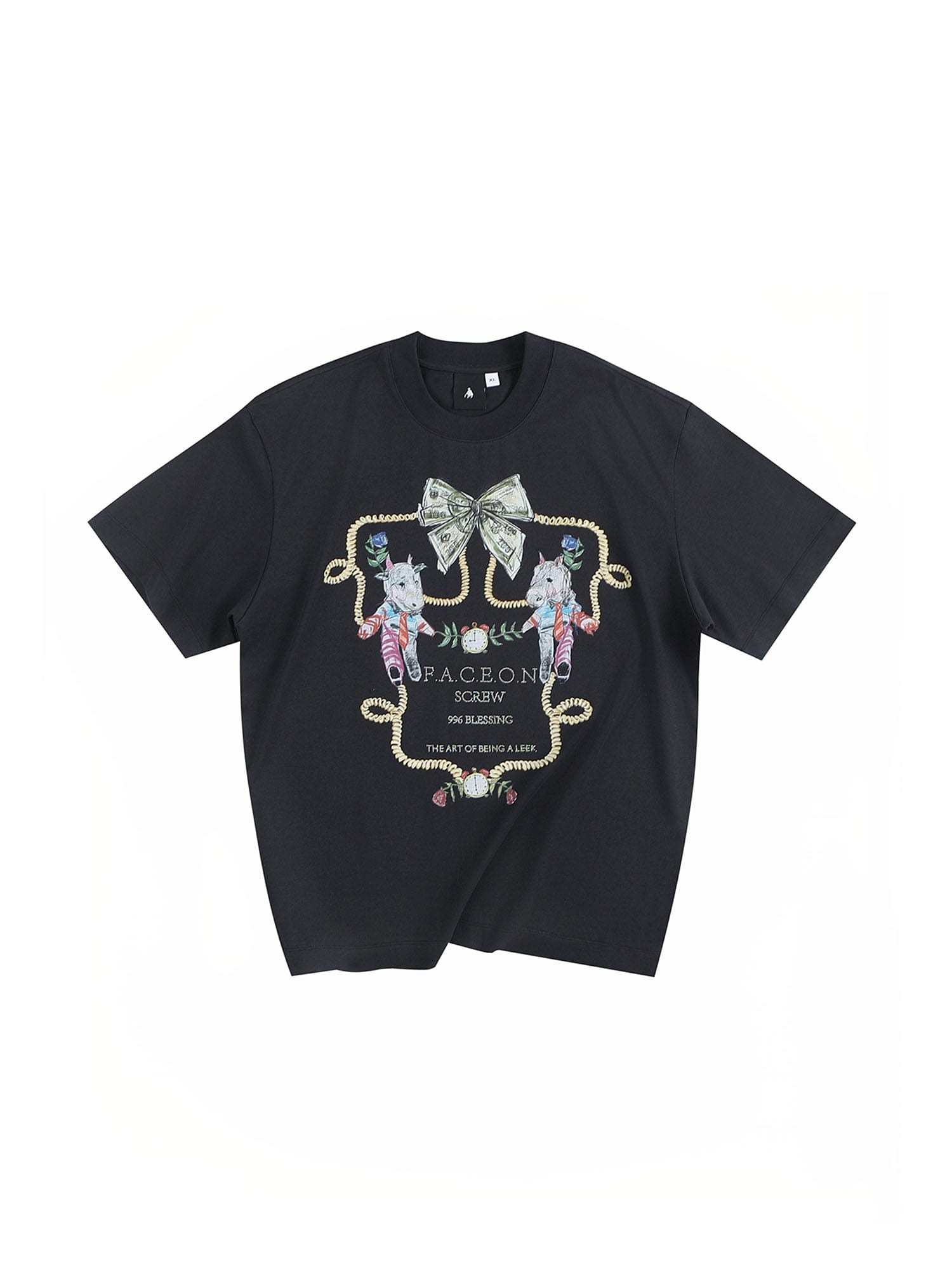 FACEONLAB Whimsical Cow and Horse T-Shirt, premium urban and streetwear designers apparel on PROJECTISR.com, FACEONLAB