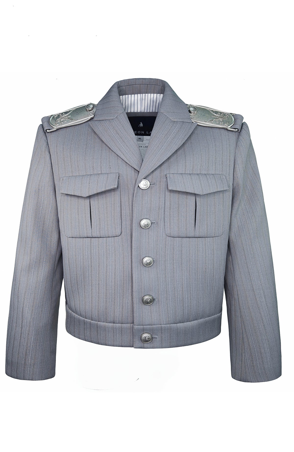 FACEONLAB Striped Epaulette Lapel Jacket