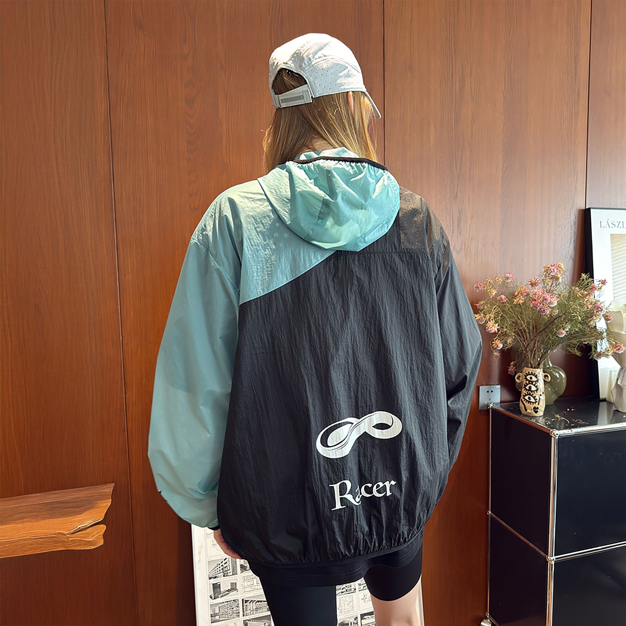 MIICHOUS Contrast Spliced UV Protection Hooded Jacket