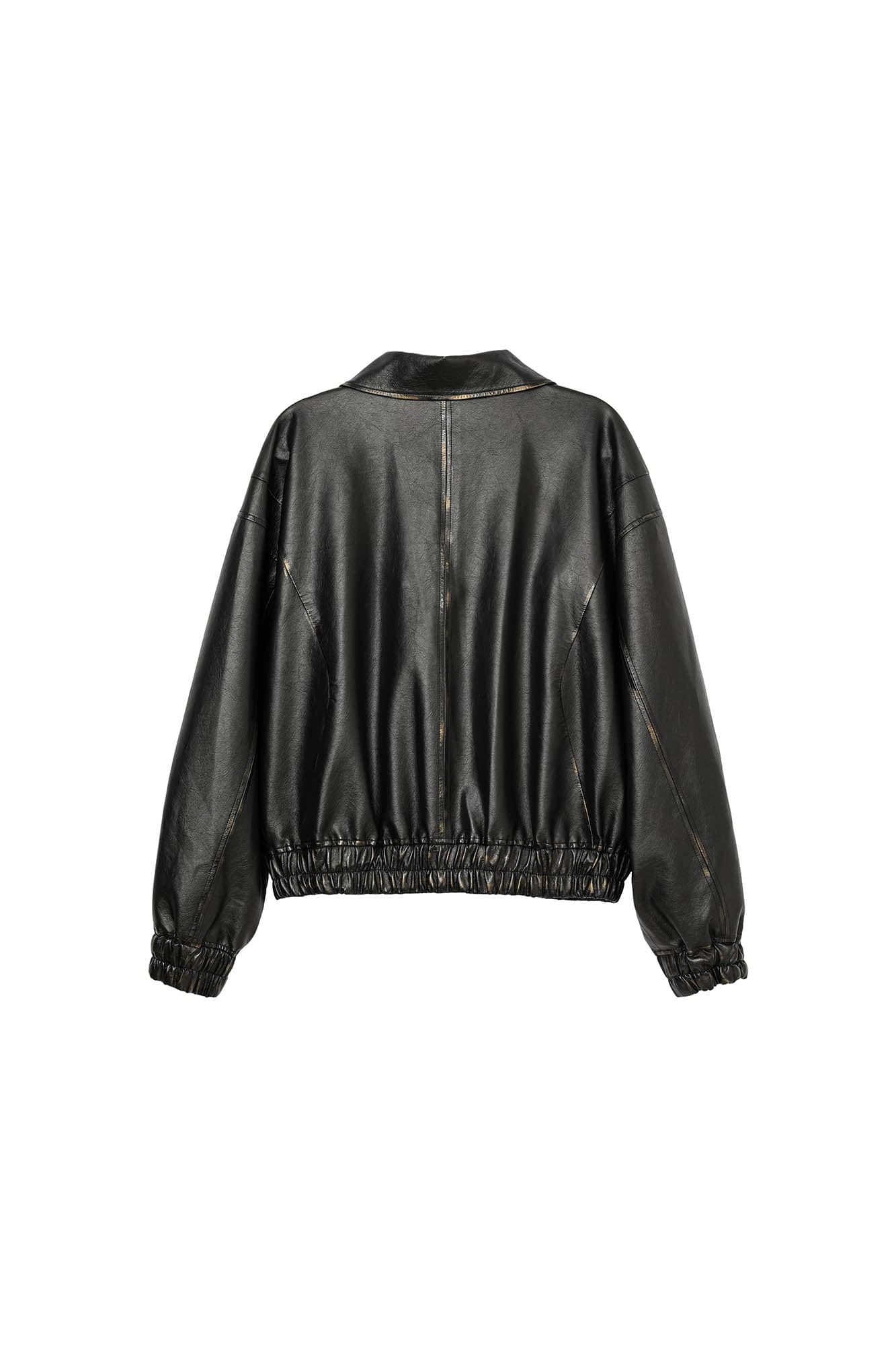 ALVNG AR ANTS Retro Distressed Spliced PU Jacket