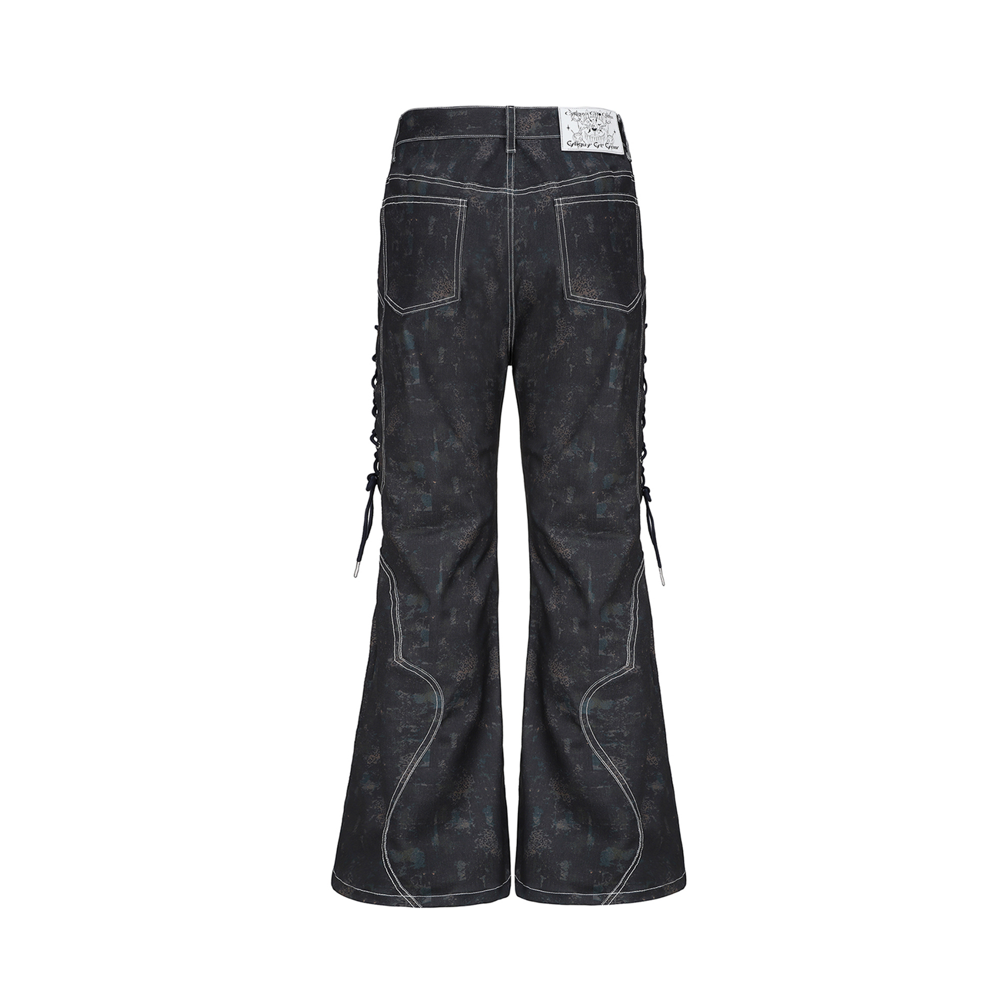 CYCYCY Wasteland Leopard Drawcord Flared Jeans