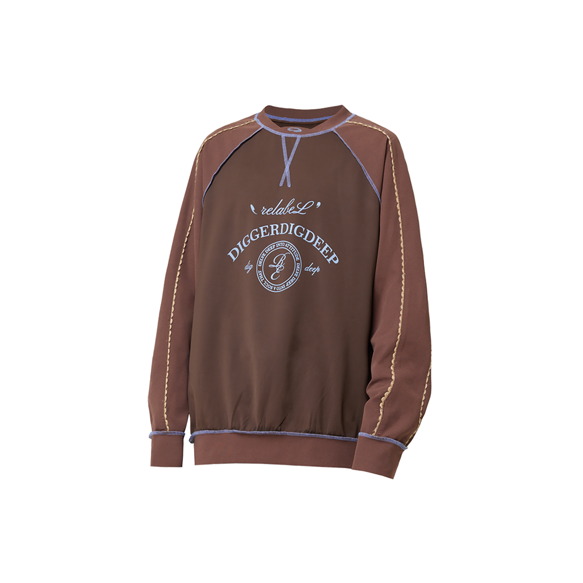 RELABEL Contrast Stitch Graphic Long-Sleeve Tee