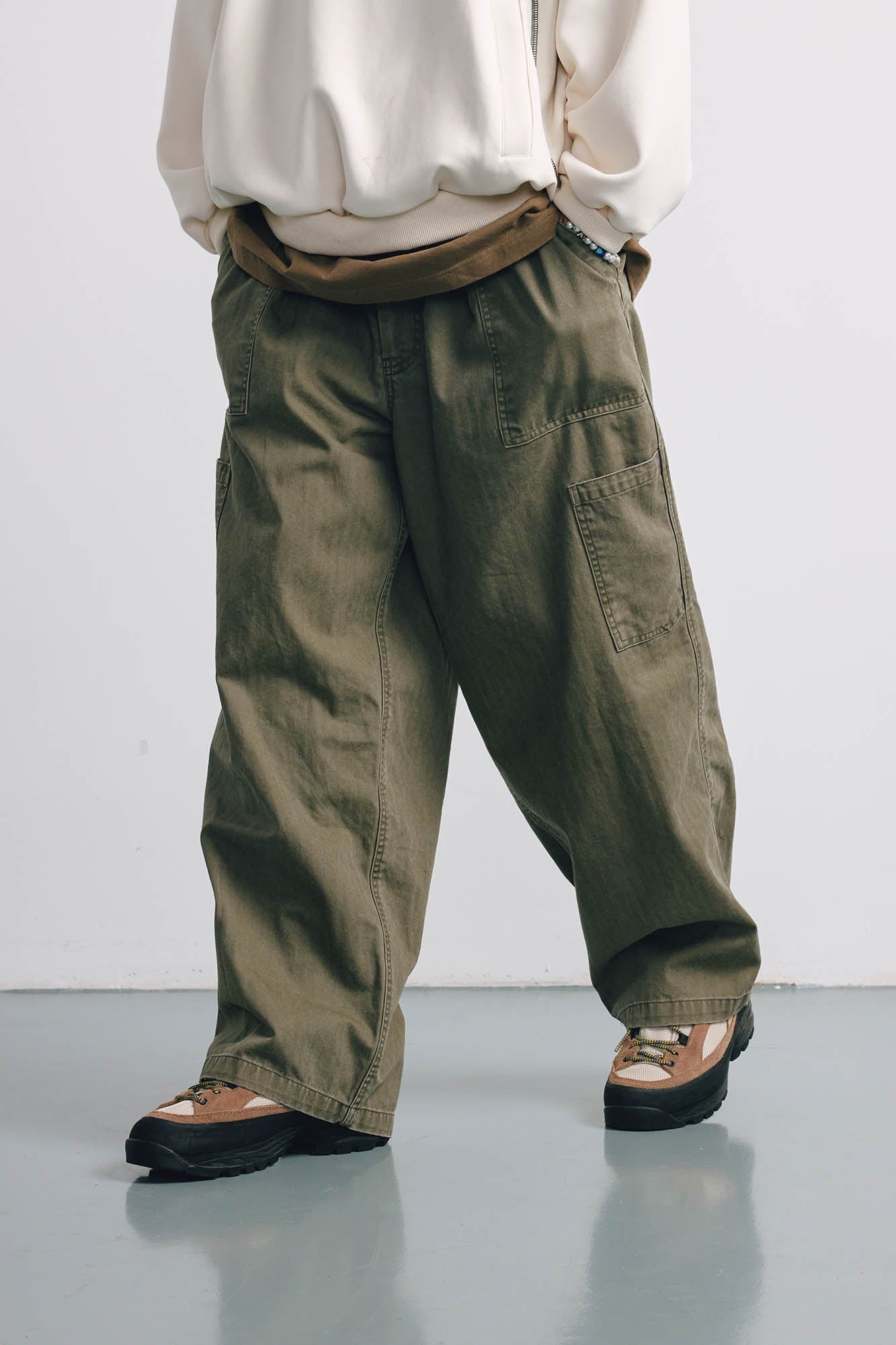 BANANA CLUB Draped Multi-Pocket Cargo Pants, premium urban and streetwear designers apparel on PROJECTISR.com, BANANA CLUB