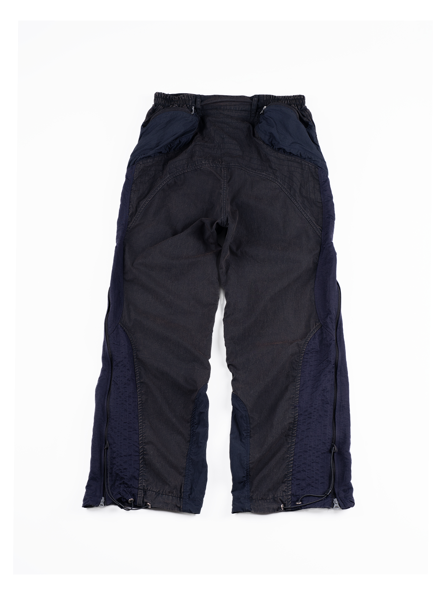 STEAM Deconstructed Zippered Spliced Wide-Leg Cargo Pants